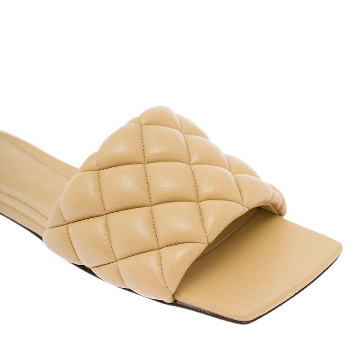 Bottega Veneta o1n1vont1225 Padded Flats Sandals in Beige Size US 9.5 / IT 39.5 - 4 Thumbnail