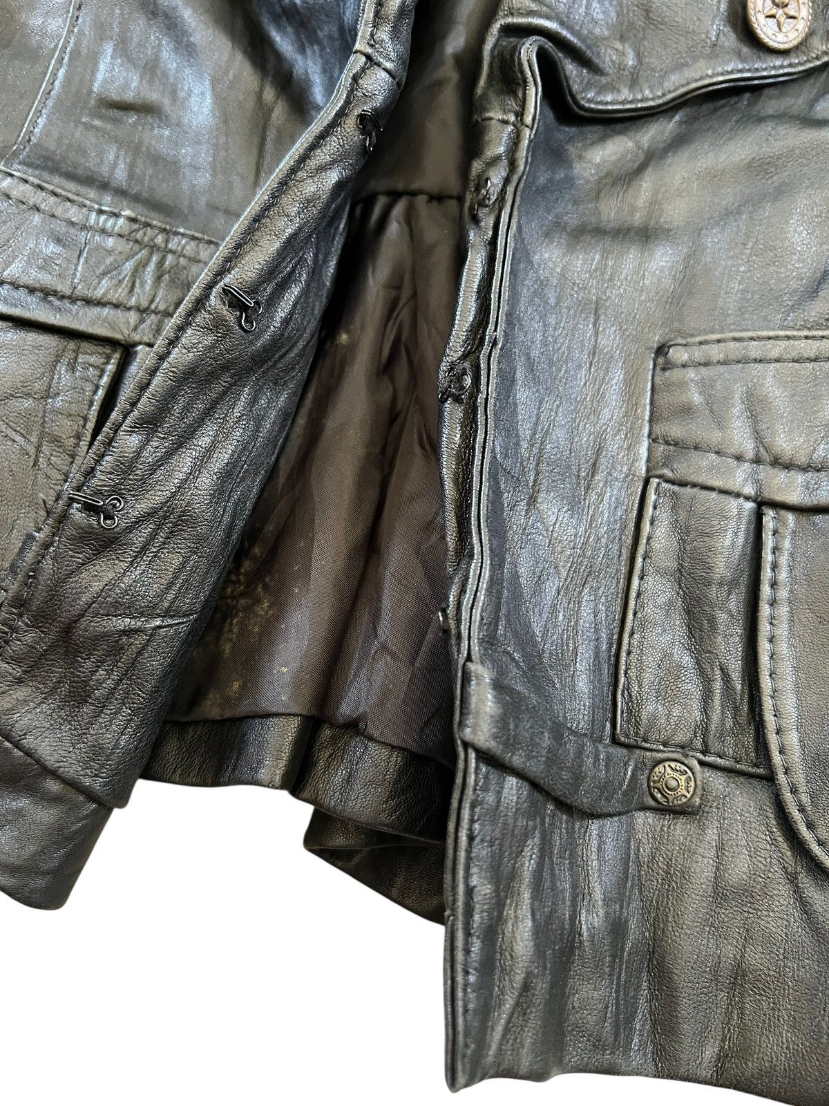Genuine Leather Carlopik 🇮🇹 Steampunk Sheepskin Napoleon Leather Jacket Size XS / US 0-2 / IT 36-38 - 10 Thumbnail
