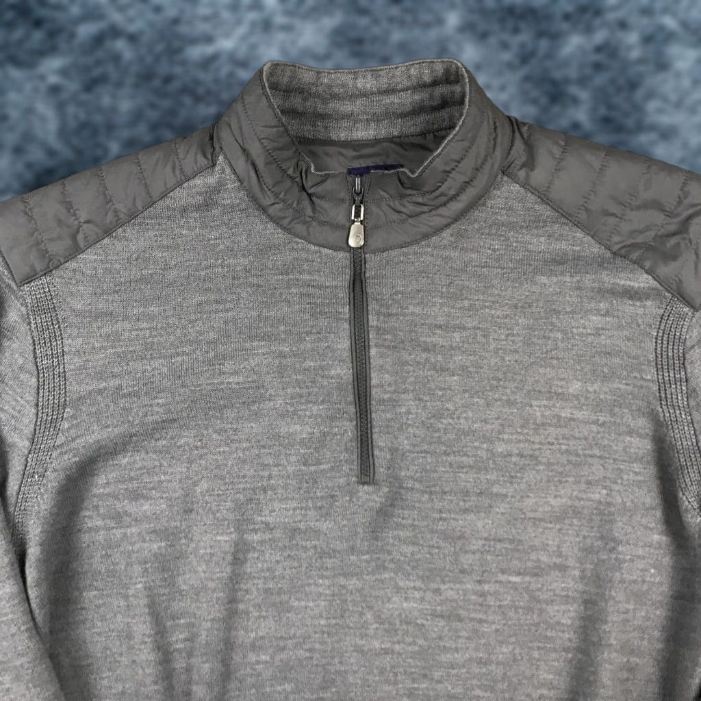 johnnie-O johnnie-O Jacket Mens M Gray 1/4 Zip Wool Hybrid Performance Golf Shirt Size US M / EU 48-50 / 2 - 1 Thumbnail