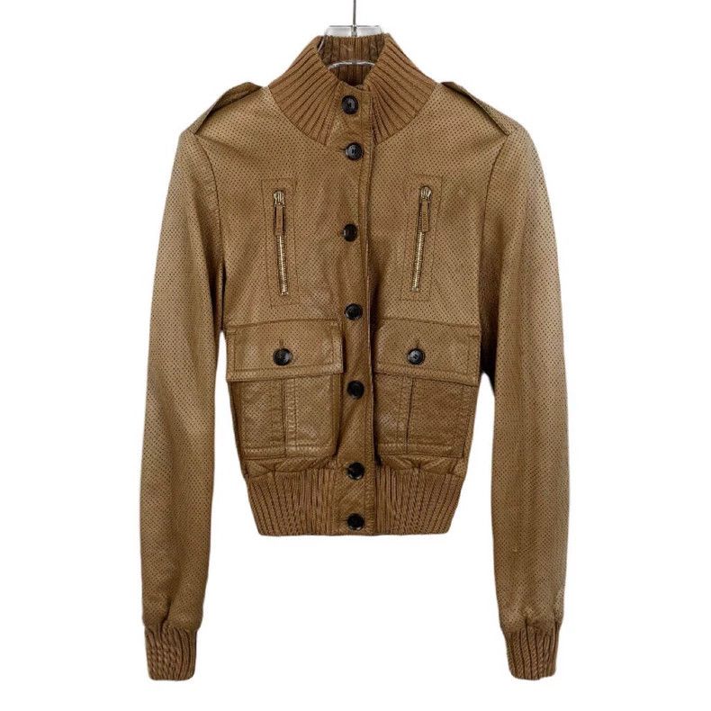 Gucci Gucci Size 36 Horse buckle brown stand-up collar leather j Size US XXS / EU 40 - 1 Thumbnail
