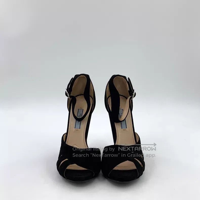 Prada Prada Black one-character buckle diamond high-heeled shoes Size US 6 / IT 36 - 3 Thumbnail