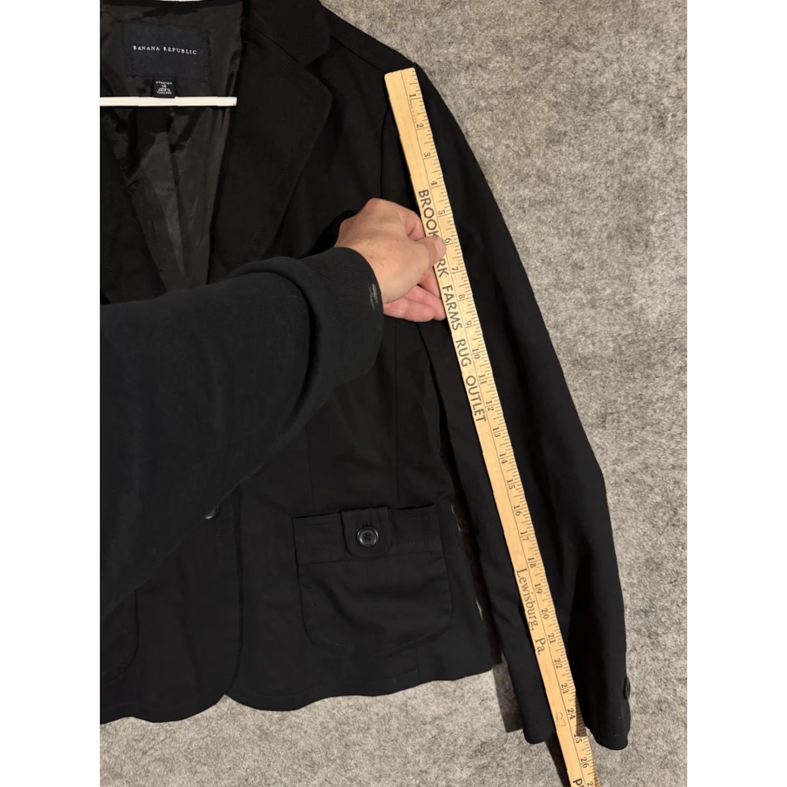 Banana Republic Banana Republic Blazer Womens 14 Regular Black Solid Notch Lapel 2-Button Stretch Office Business Preppy 2008s Womens Size XL / US 12-14 / IT 48-50 - 4 Thumbnail