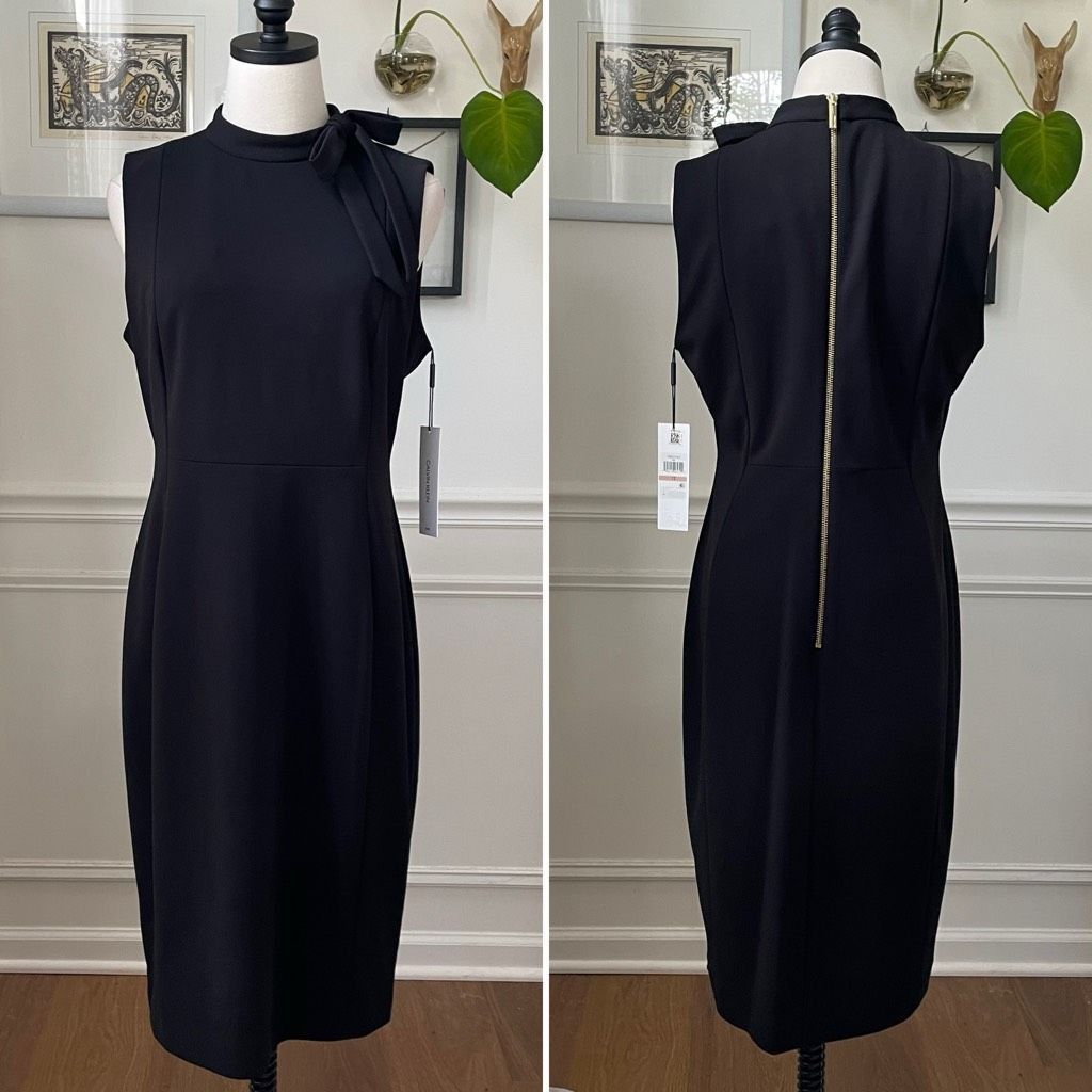Calvin Klein NWT Calvin Klein Sleeveless Scuba Crepe Dress Black 8 Size M / US 6-8 / IT 42-44 - 2 Thumbnail