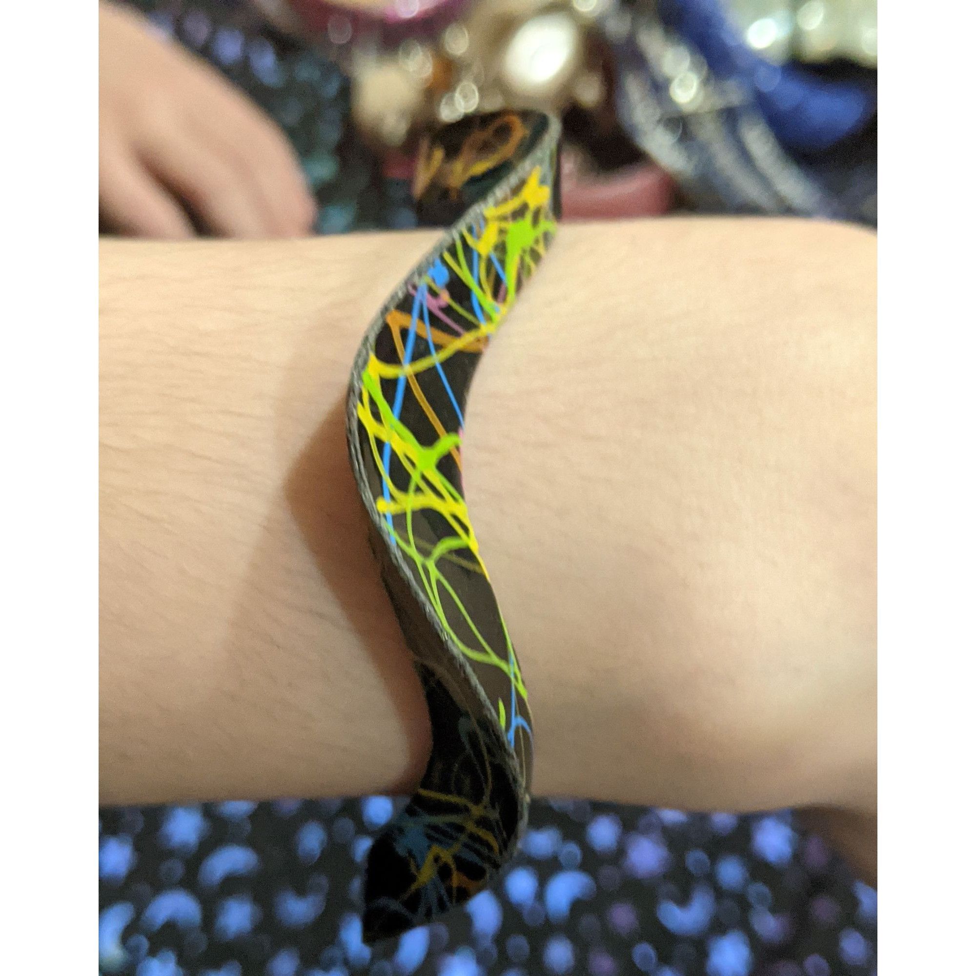 Other Black Retro Wiggle Bracelet With Rainbow Squiggles Size ONE SIZE - 3 Thumbnail