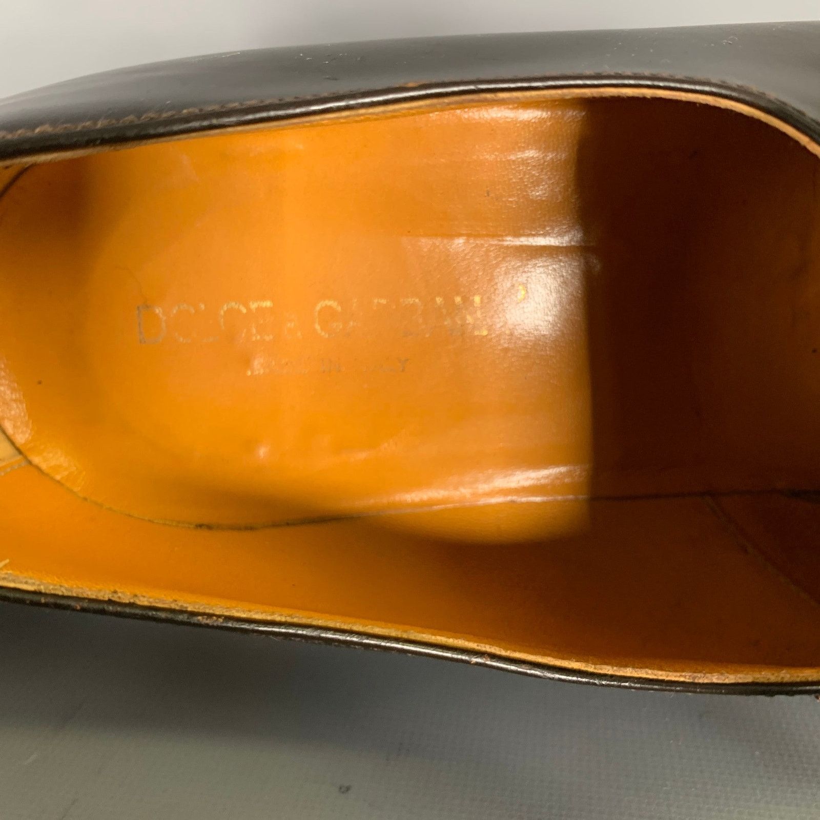 Dolce & Gabbana DOLCE & GABBANA Size 9 Brown Gold Leather Loafers Size US 9 / EU 42 - 8 Thumbnail