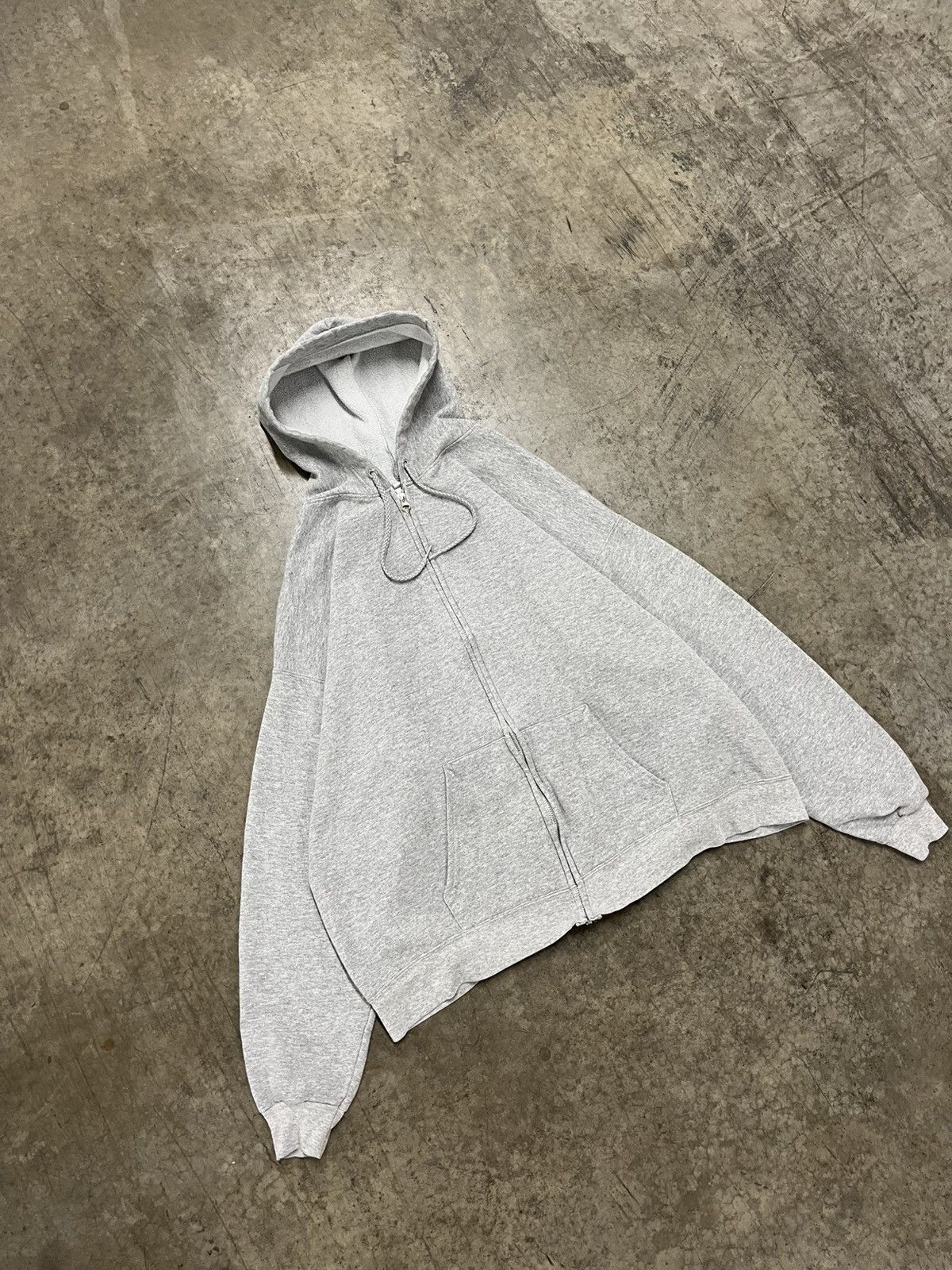 Russell Athletic × Vintage Gray blank zip up boxy fit hoodie skater streetwear hype Size US XL / EU 56 / 4 - 1 Thumbnail