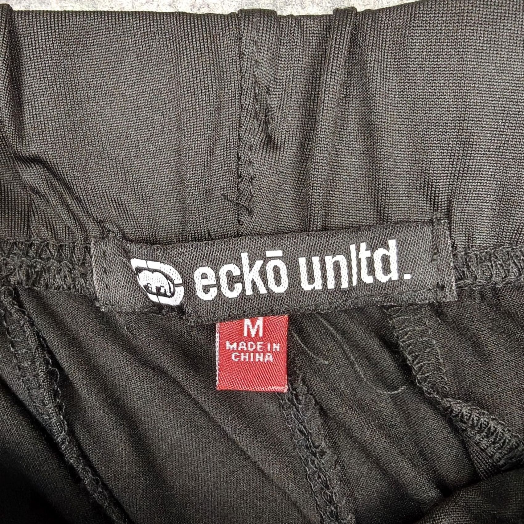 Ecko Unltd. Ecko Unltd Shorts Mens Medium Black Gray Colorblock Drawstring Pockets Shorts Size US 31 - 3 Thumbnail