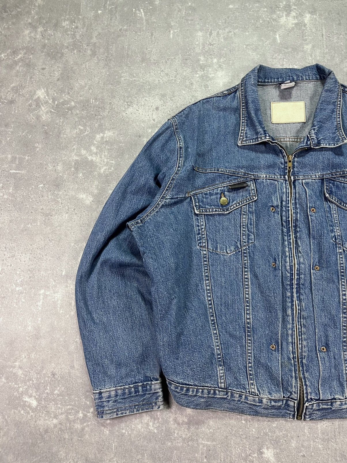 Marithe + Francois Girbaud 90s Marithe Francois Girbaud Denim Zip Trucker Jacket XL Size US XL / EU 56 / 4 - 3 Thumbnail
