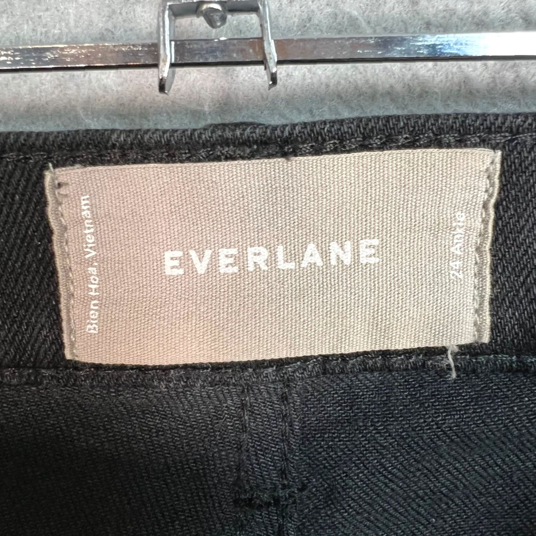 Everlane Everlane Womens Jeans Skinny Ankle 24 Black Cotton Blend Denim 5-Pocket Stretch Mid Rise Regular Inseam 26" Adult Women Size 24" / US 00 / IT 34 - 3 Thumbnail