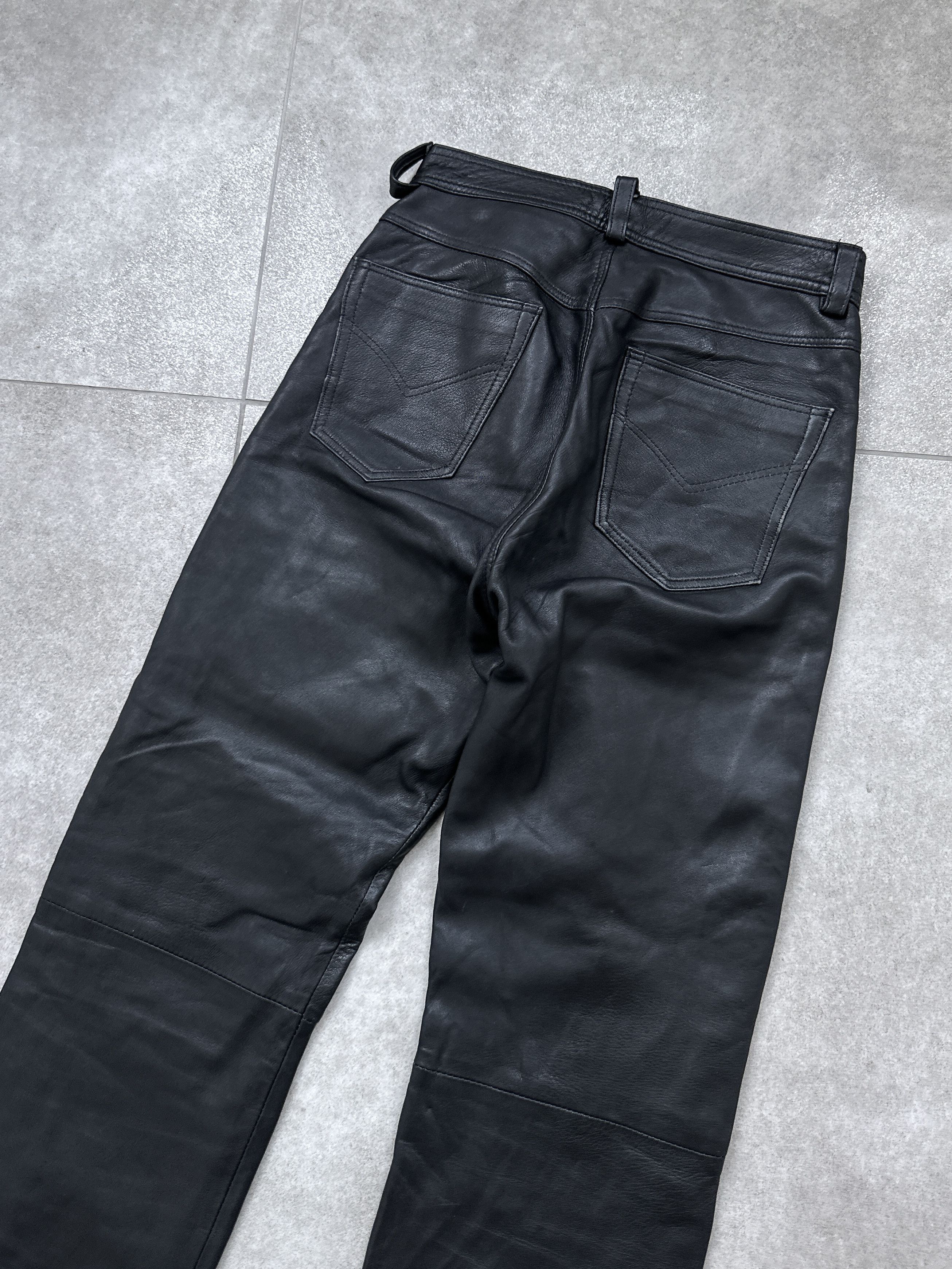 Leather Vintage Real Leather Black Pants Size 28" / US 6 / IT 42 - 4 Thumbnail