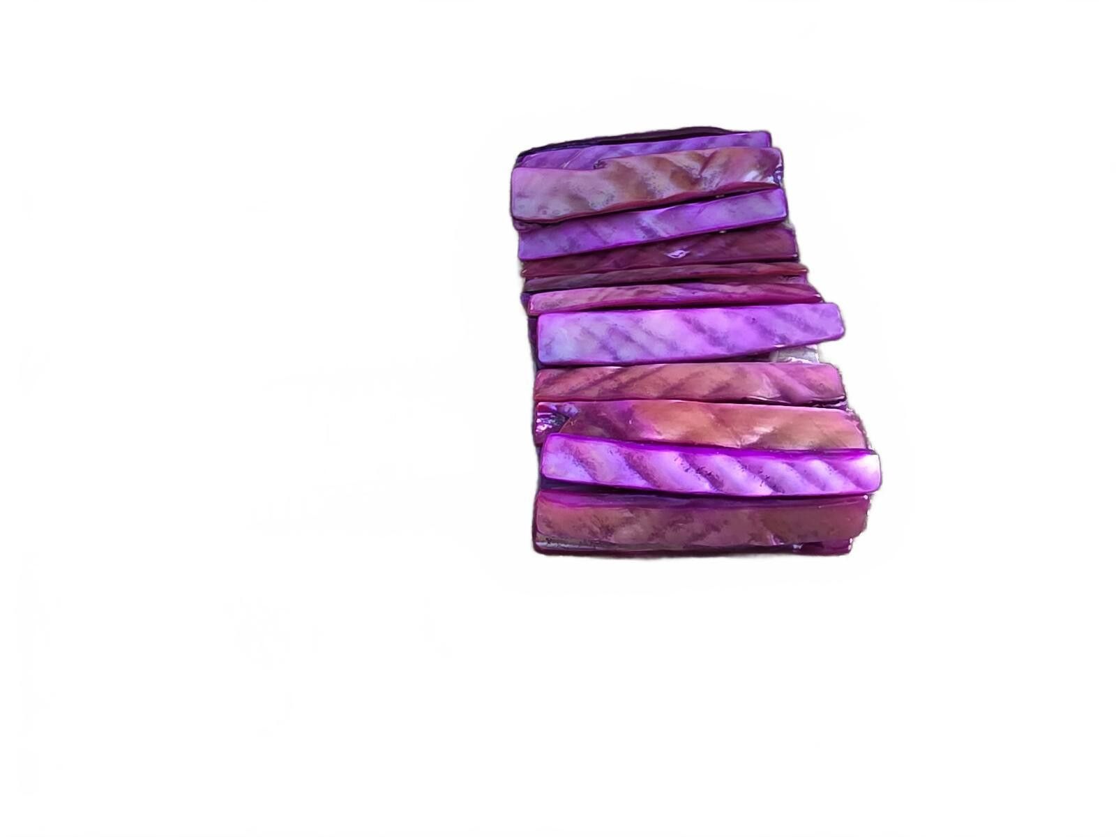 The Unbranded Brand Vintage Abalone Vibrant Purple Shell Stretch Bracelet Chunky Size ONE SIZE - 9 Thumbnail