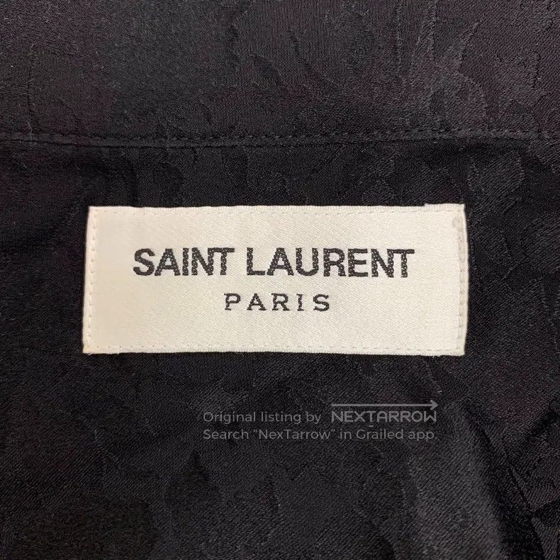 Saint Laurent Paris Saint Laurent Paris size 39 Black Floral Jacquard Silk Col Size US M / EU 48-50 / 2 - 5 Thumbnail