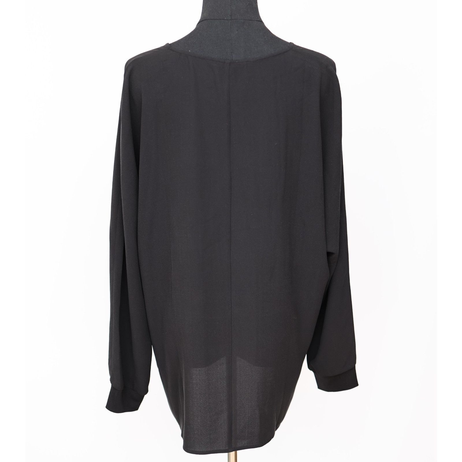 Eileen Fisher EILEEN FISHER Black Silk V-Neck Crepe Tunic Top Size M Size M / US 6-8 / IT 42-44 - 4 Thumbnail