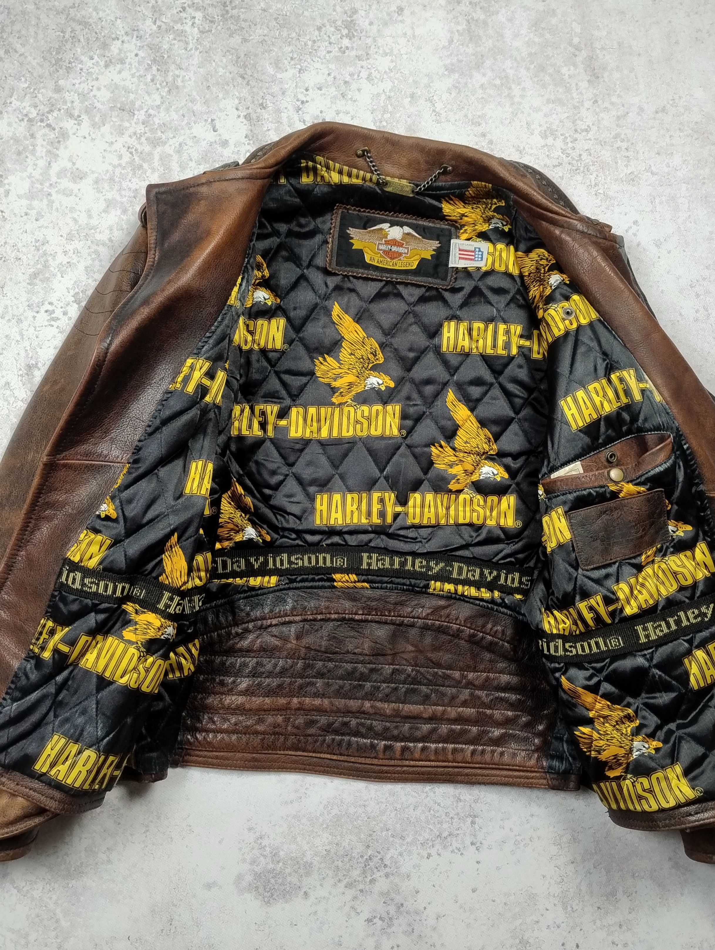Harley Davidson Harley-Davidson vintage heavy leather jacket 90s rare biker Size US XXL / EU 58 / 5 - 8 Thumbnail