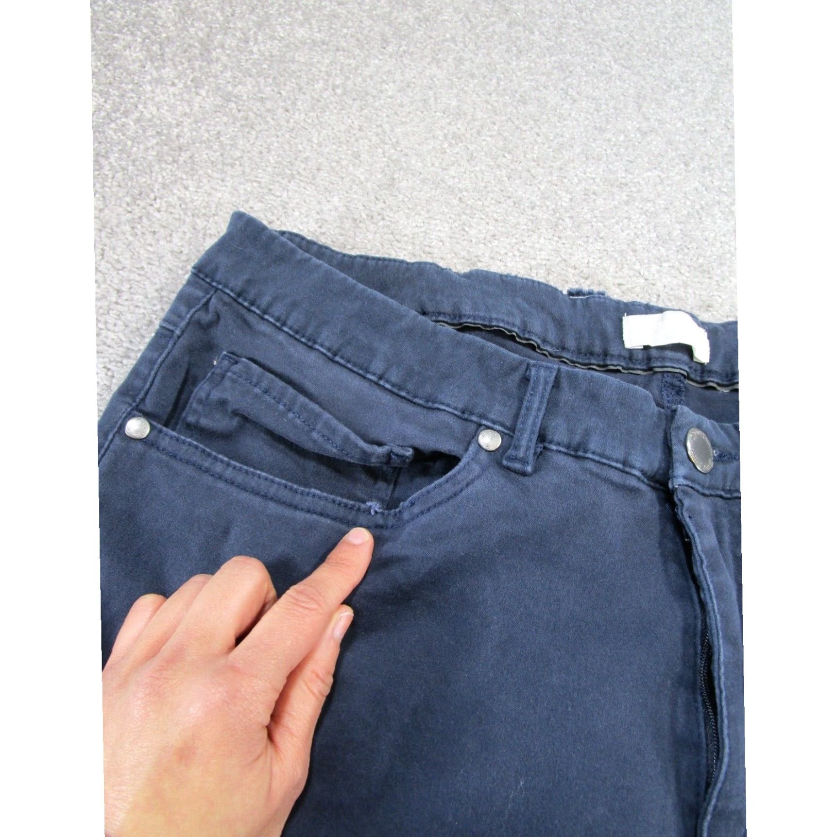 Vintage Hickey Freeman Mens Slim Fit 36X30 Navy Blue Cotton Chinos Pants Size US 36 / EU 52 - 4 Thumbnail