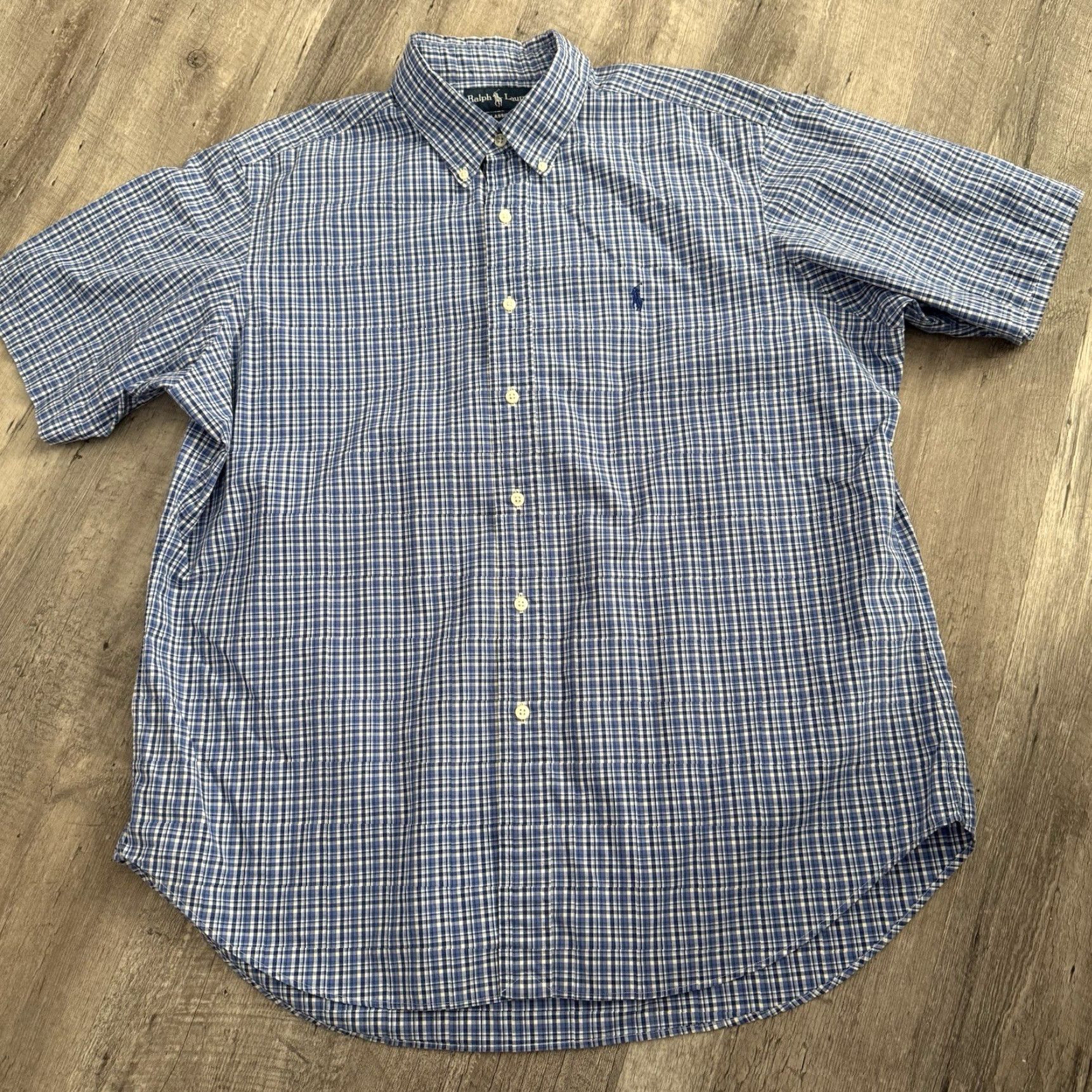 Ralph Lauren Ralph Lauren Shirt Mens XL Short Sleeve Blue Plaid 100% Cotton Button-Up Check Classic Fit Casual Womens? Size US XL / EU 56 / 4 - 7 Thumbnail