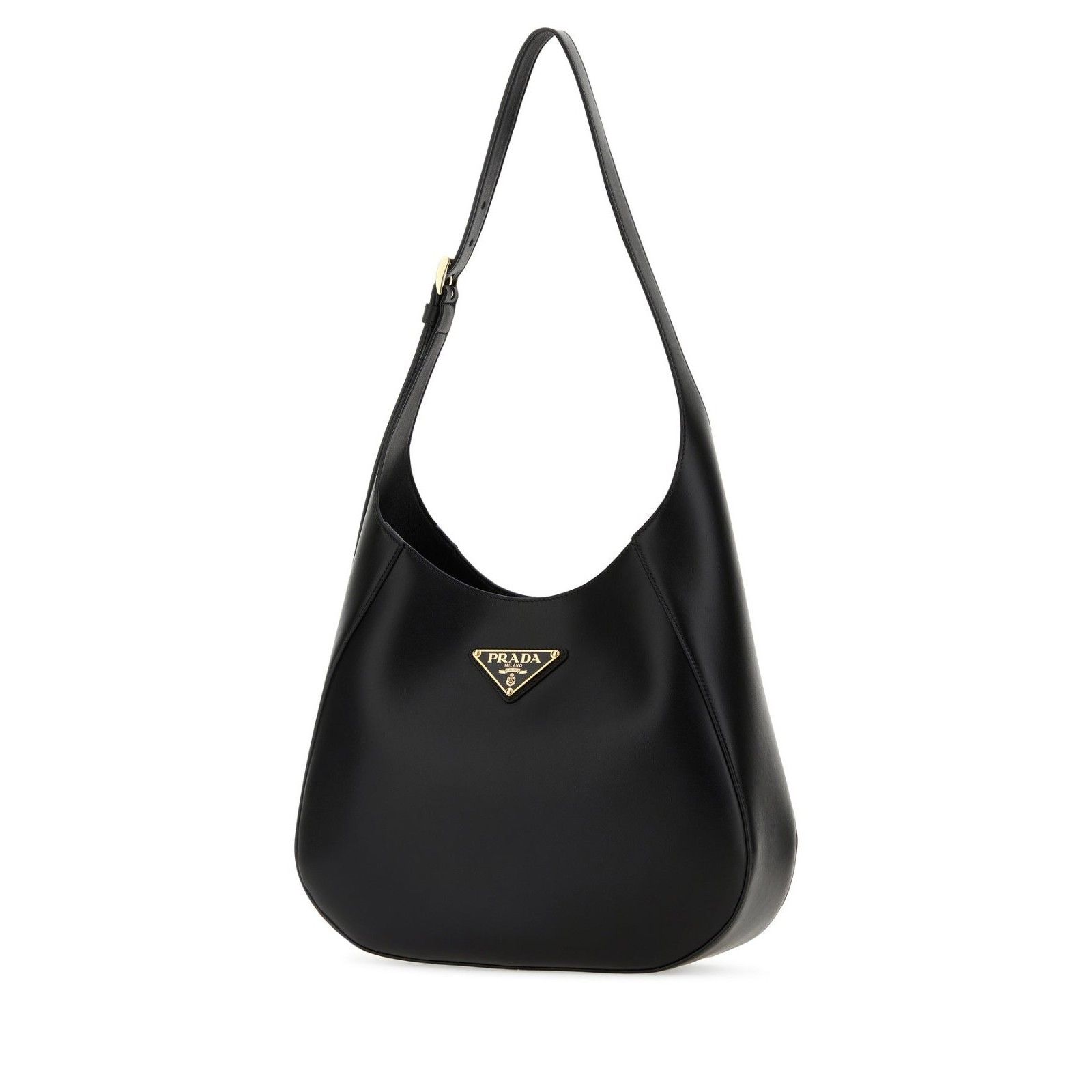 Prada PRADA Triangle Black Smooth Leather Shoulder Bag New & Authe Size ONE SIZE - 2 Thumbnail