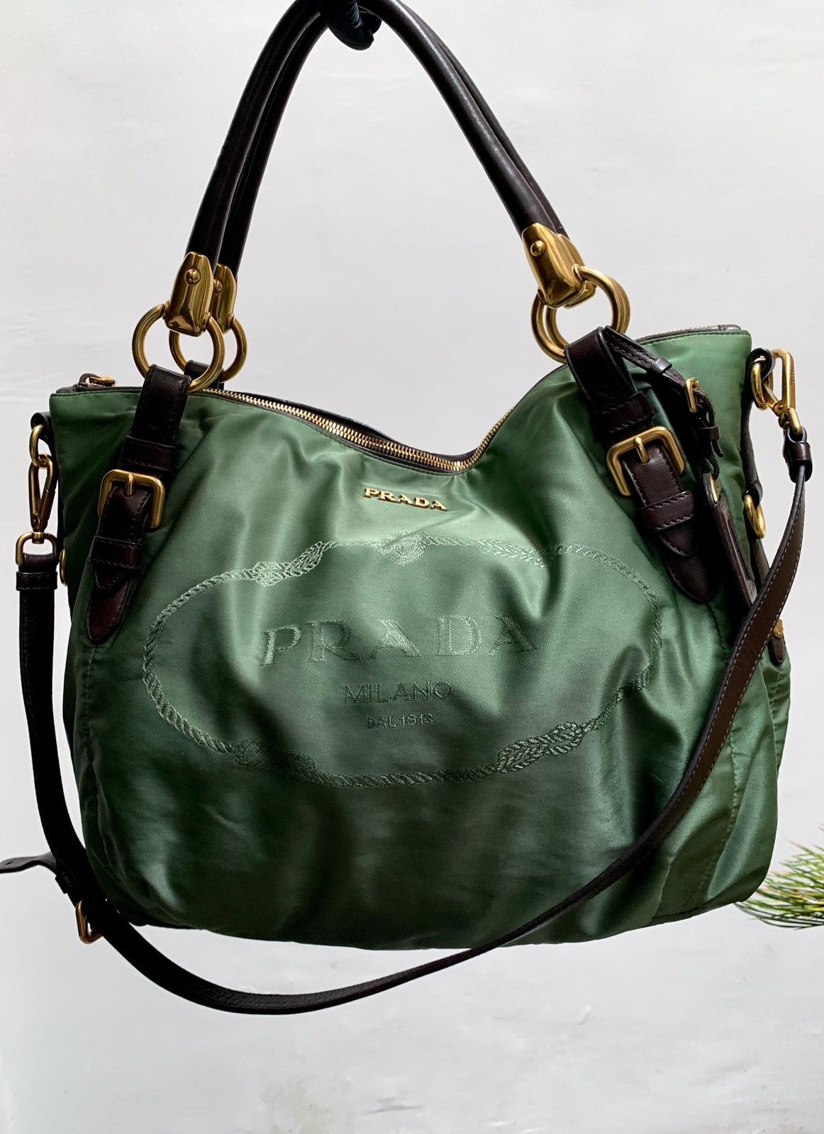 2 Way Logo Nylon Hand/Crossbody Bag