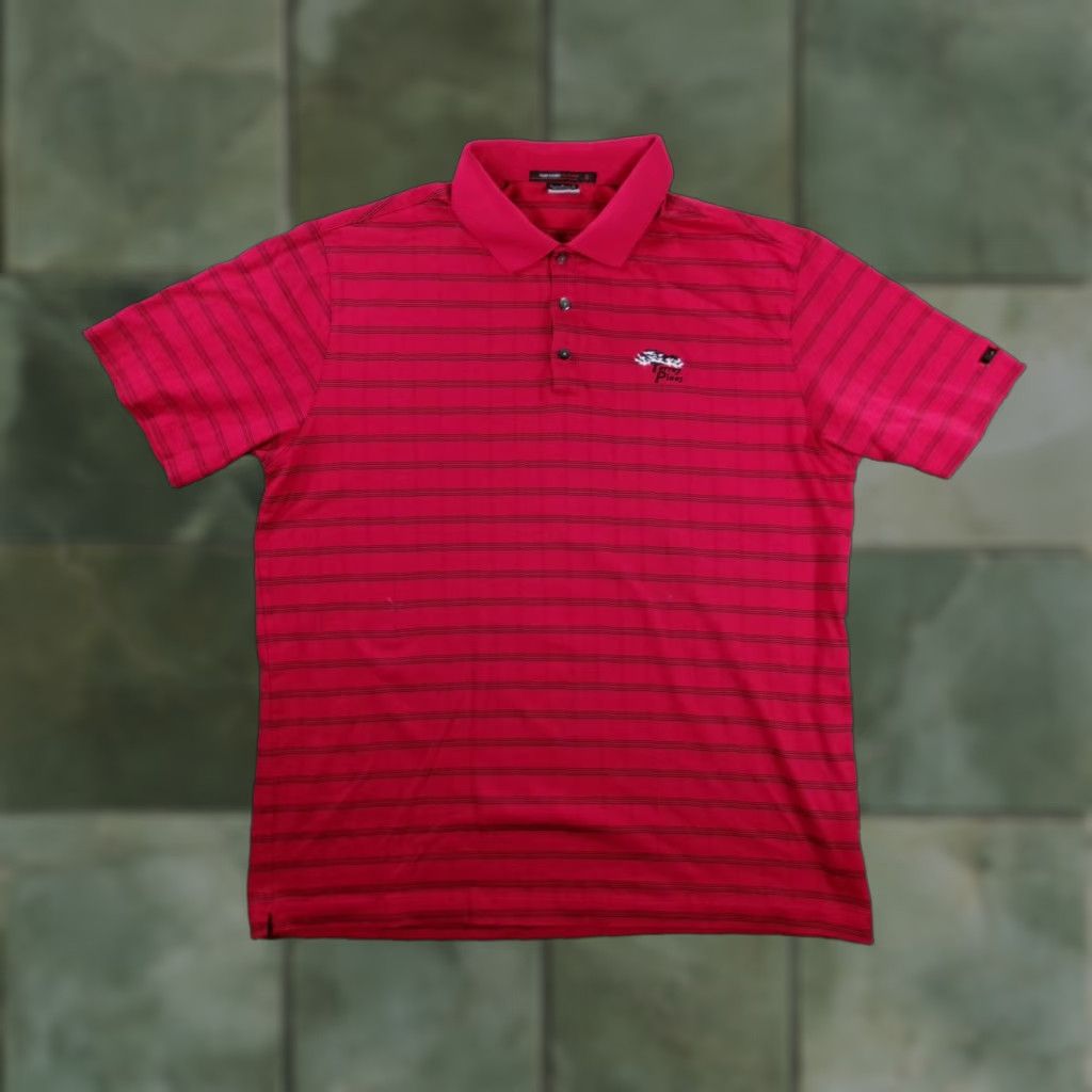Nike Nike Tiger Woods Polo Shirt Mens L Red Striped Golf Casual Athletic Shirt Size US L / EU 52-54 / 3 - 1 Thumbnail