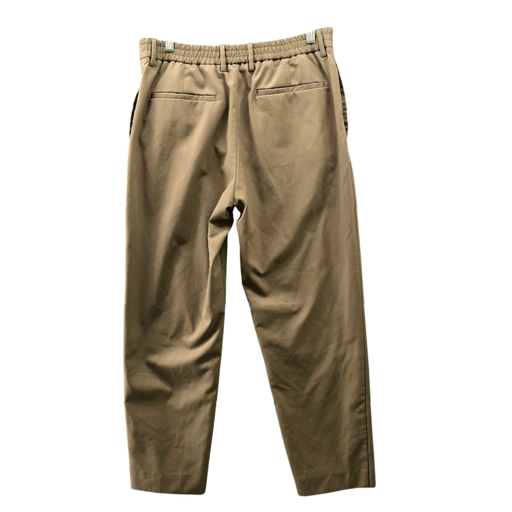 Zara Zara Mens Pants - Ankle Trouser Flat Front Beige L Comfort Waist Cotton Polyester Blend Reg Men Pants Straight Leg 27in Inseam Vintage No Size US 33 - 2 Thumbnail