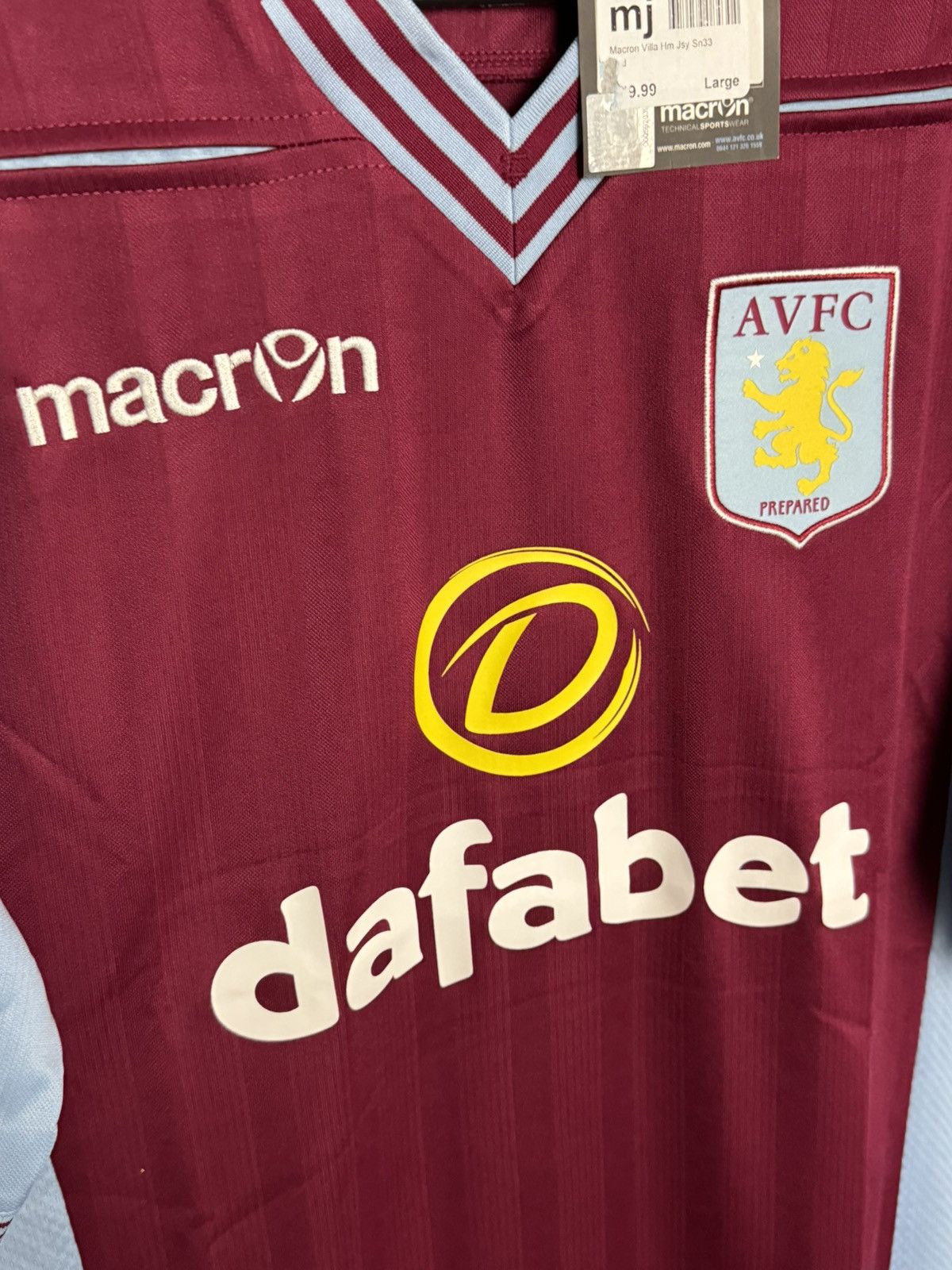 Macron Aston Villa 13/14 Home Football Jersey Size US L / EU 52-54 / 3 - 3 Thumbnail