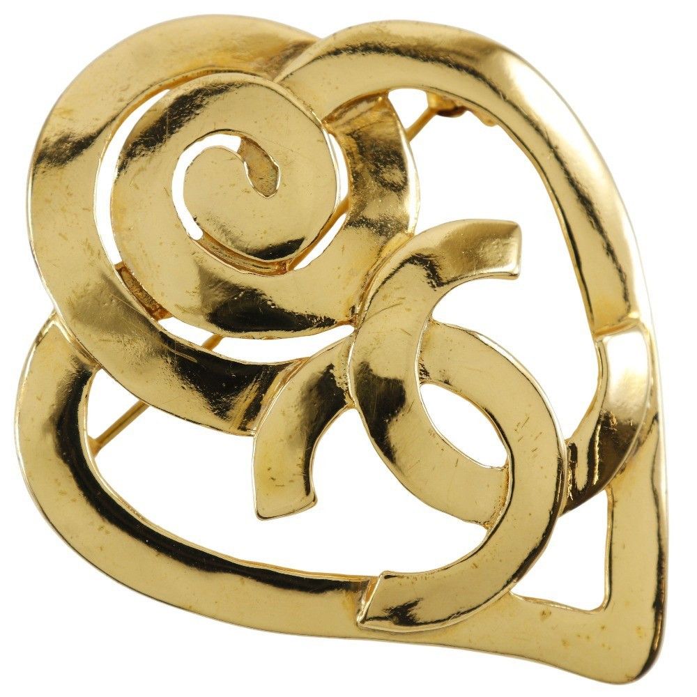 Chanel Chanel Vintage CC Heart Brooch Metal Size ONE SIZE - 1 Thumbnail