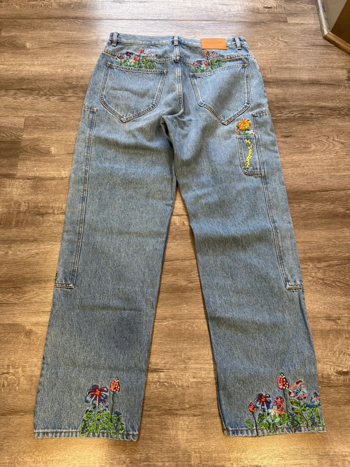 Louis Vuitton Louis Vuitton Floral Carpenter Denim Pants Size US 34 / EU 50 - 2 Thumbnail