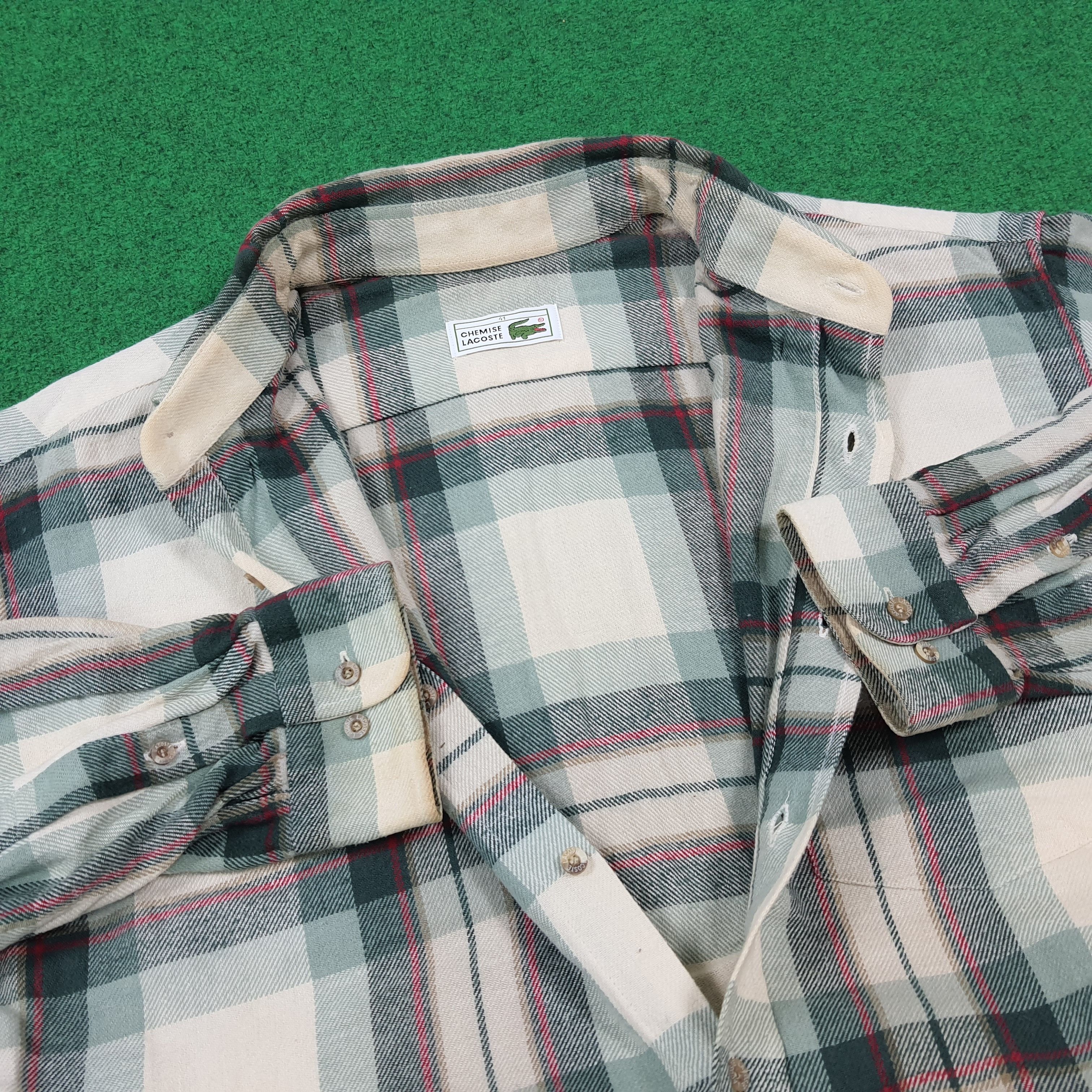 Lacoste Vintage Chemise Lacoste Flannel Button Up Shirt C285N71 Size US XL / EU 56 / 4 - 4 Thumbnail