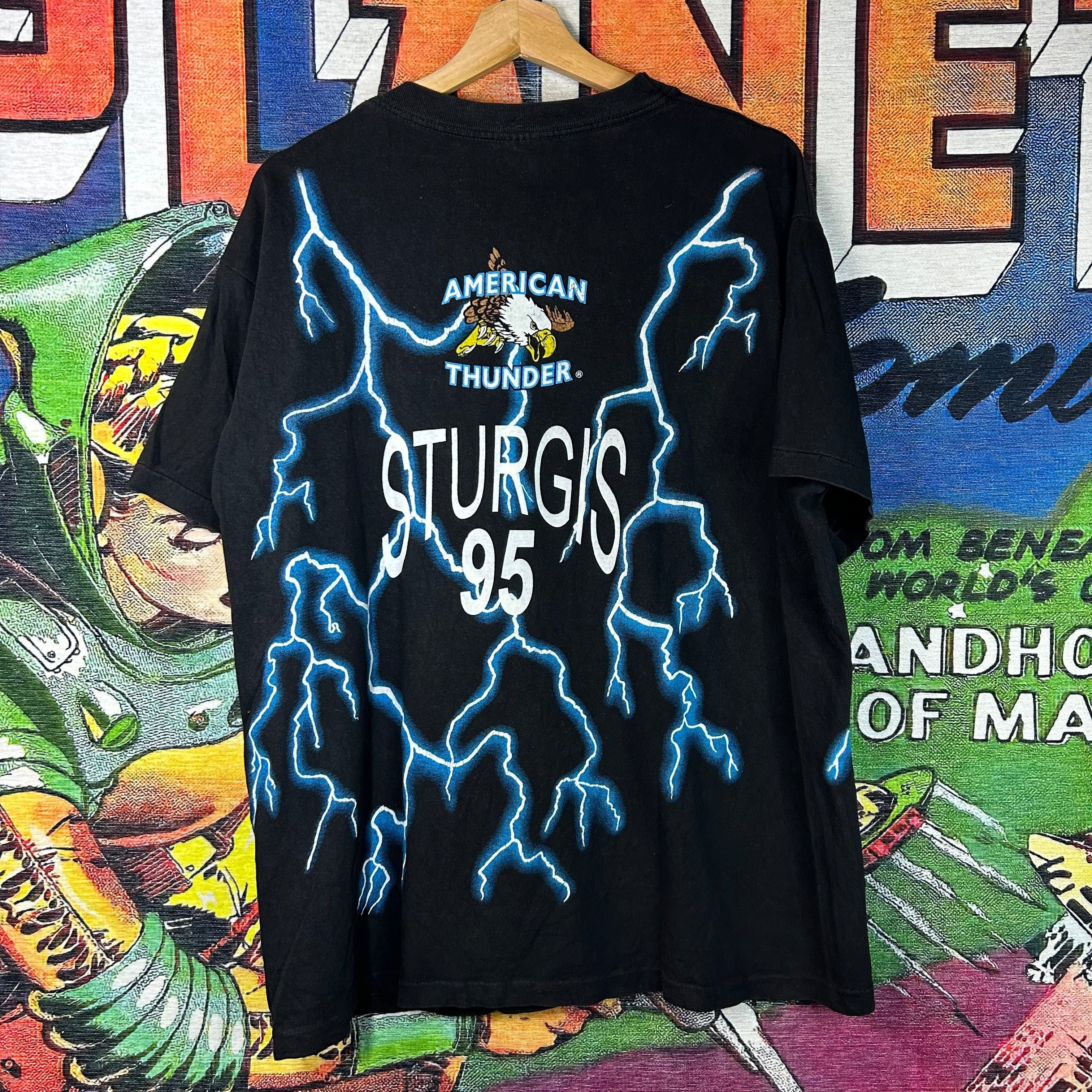 Vintage Vintage 90s 1995 Sturgis American Thunder Tee Size Large Size US L / EU 52-54 / 3 - 2 Thumbnail