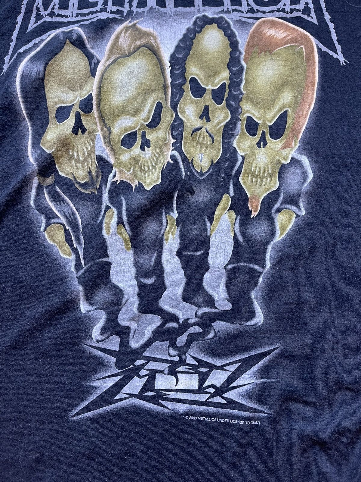 Band Tees × Metallica × Vintage 2003 Metallica Vintage Scull Long Sleeve black shirt Size US XL / EU 56 / 4 - 6 Thumbnail