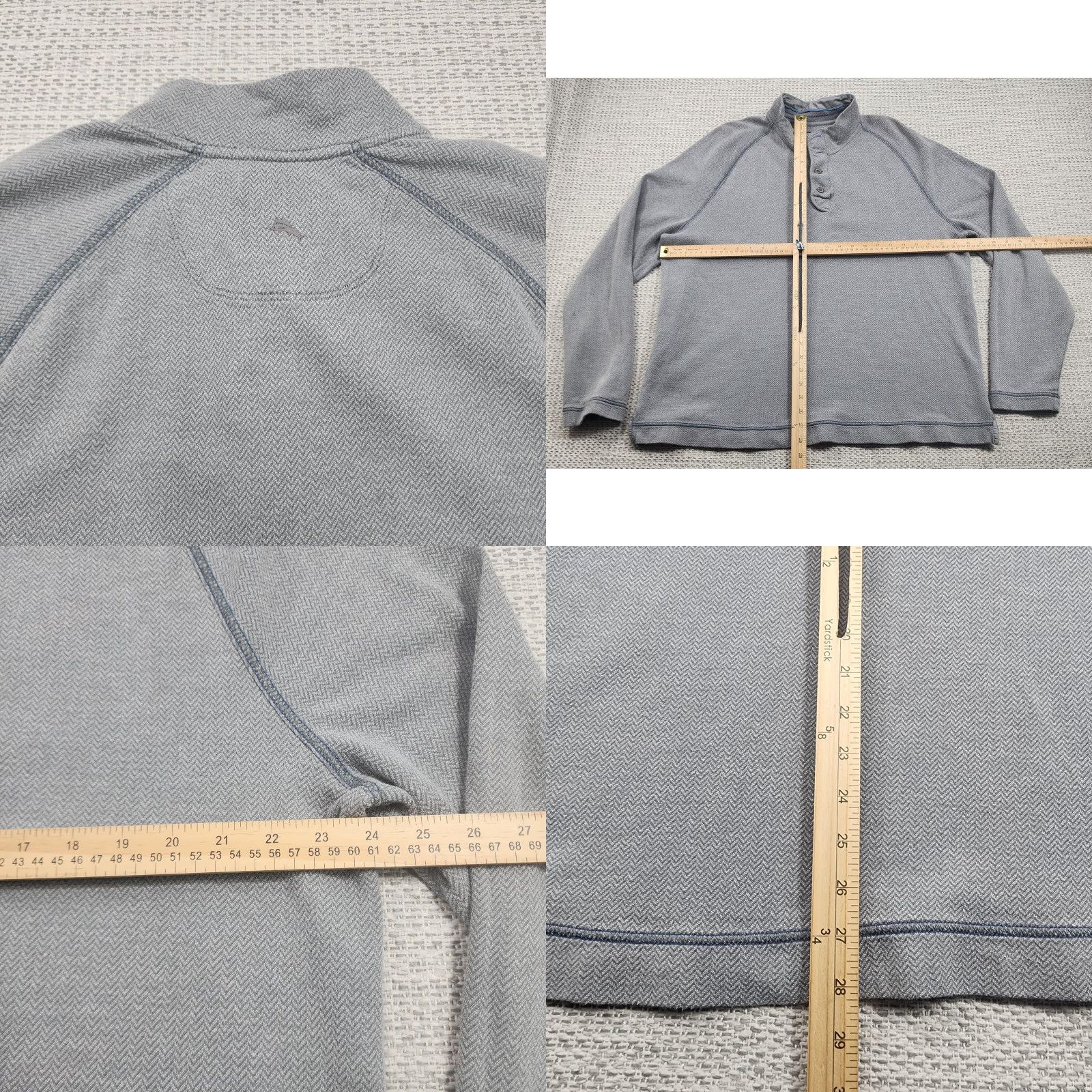 Tommy Bahama Tommy Bahama Sweater Mens 2XL Gray Henley Mock Neck Raglan Size US XXL / EU 58 / 5 - 8 Thumbnail