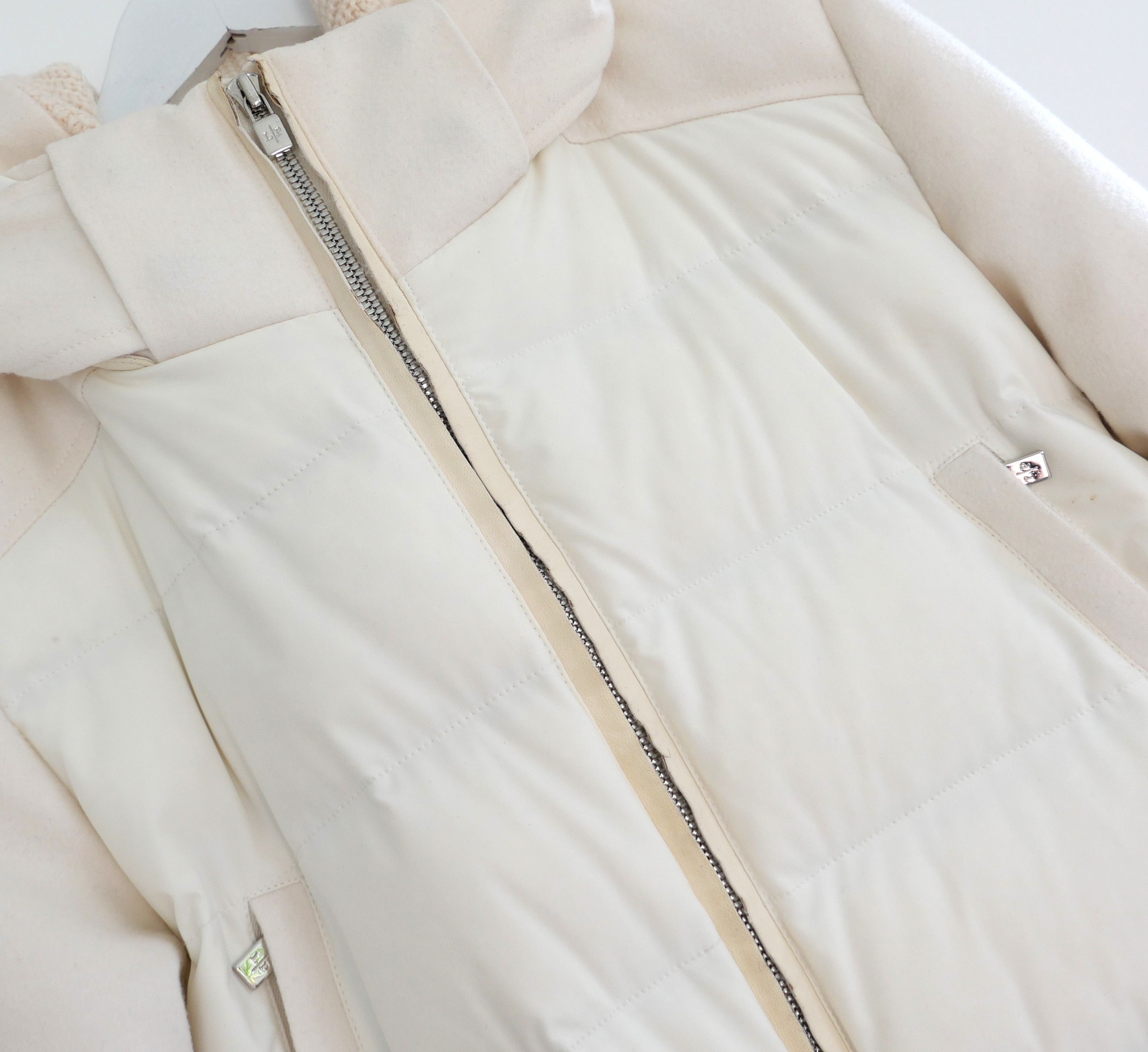 Loro Piana Loro Piana Cashmere & Shearling Mix Puffer Padded Coat Size S / US 4 / IT 40 - 3 Thumbnail