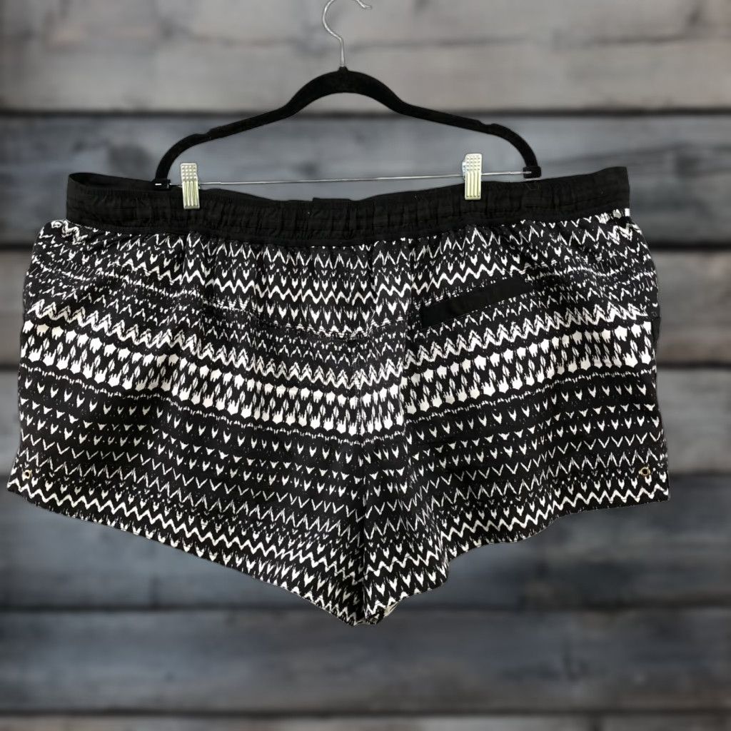 Swims Cacique Swim Shorts Womens Black White Printed Swim Bottom Drawstring 28 Plus Size 28" / US 6 / IT 42 - 1 Thumbnail