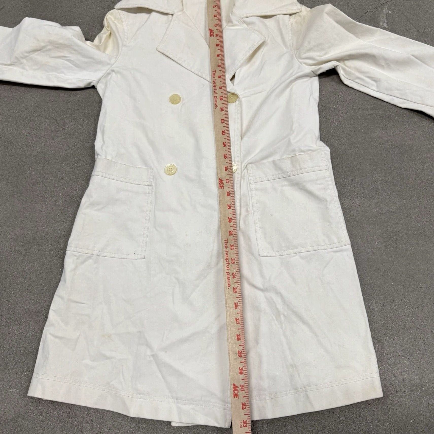 VINTAGE Womens Trench Coat Jacket Moschino Size 6 Cotton White Womens Trench Coat Moschino Coat Jacket White 6 Cotton Measurements