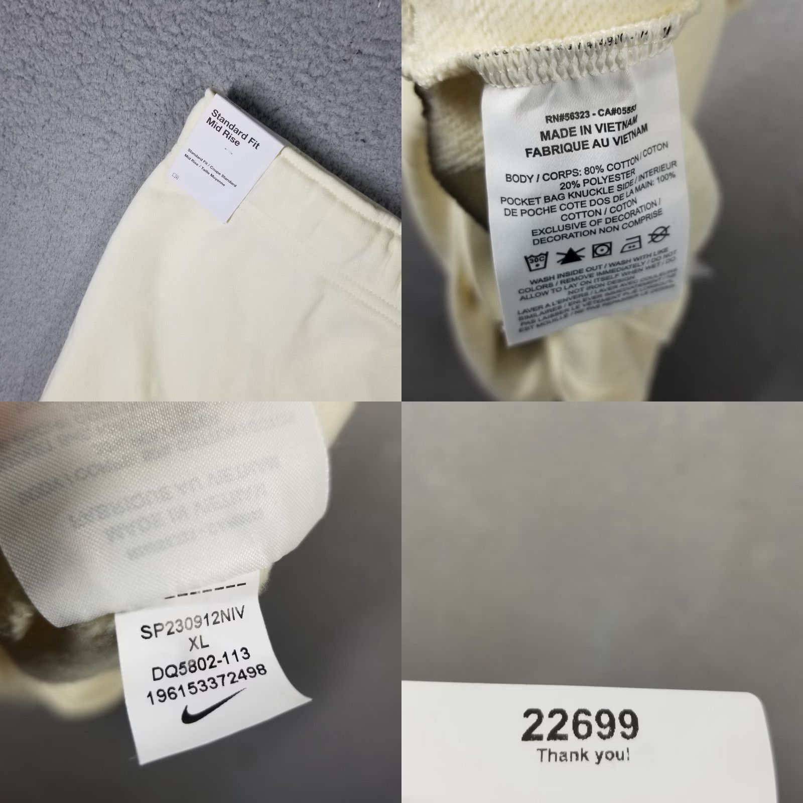 Nike VINTAGE Nike Sportswear Club Fleece Shorts Women's XL Coconut Milk Athletic Activewear Sports Size 40" / US 18 - 8 Thumbnail