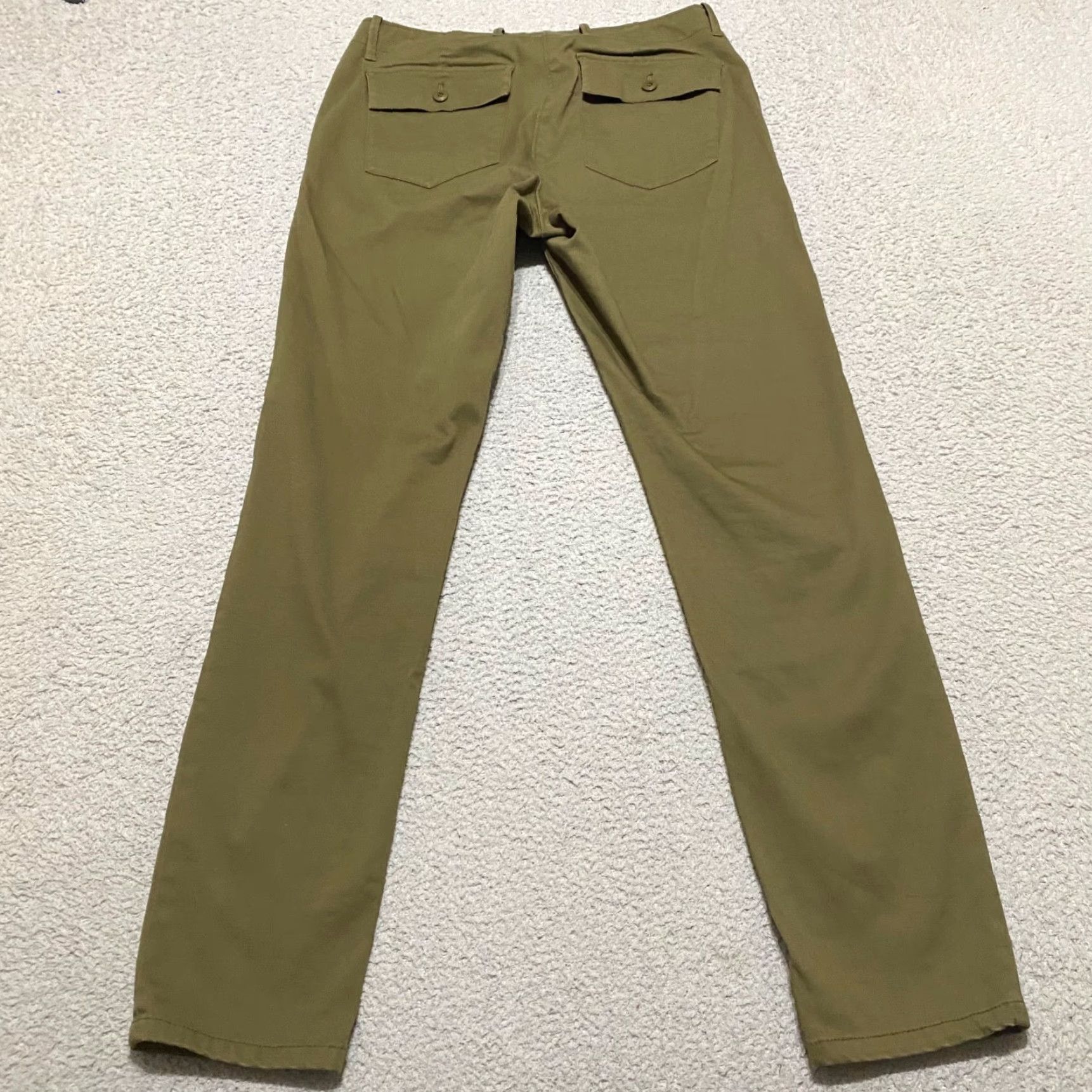 Vintage L.L. Bean Pants Womens 10 Green Slim Straight Chino Mid Rise Outdoor Work Size 32" / US 10 / IT 46 - 2 Thumbnail