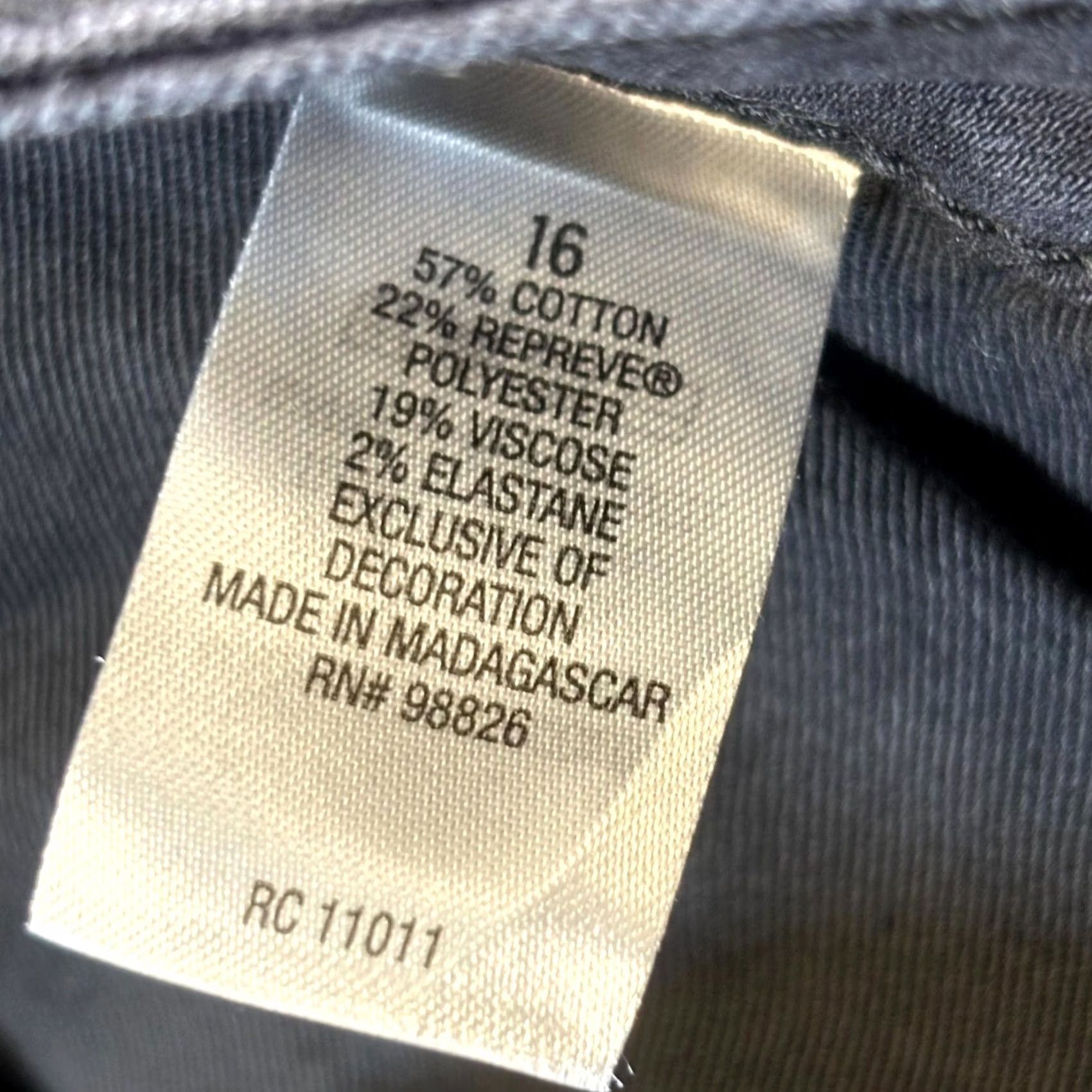 Denime Ridgecut Jeans Women's 16 Black Denim Dark Wash Carpenter 5-Pocket Regular Fit Jeans Size 38" / US 16 / IT 52 - 7 Thumbnail