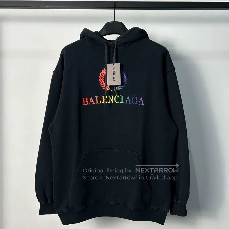 Balenciaga Black rainbow wheat ear hoodie