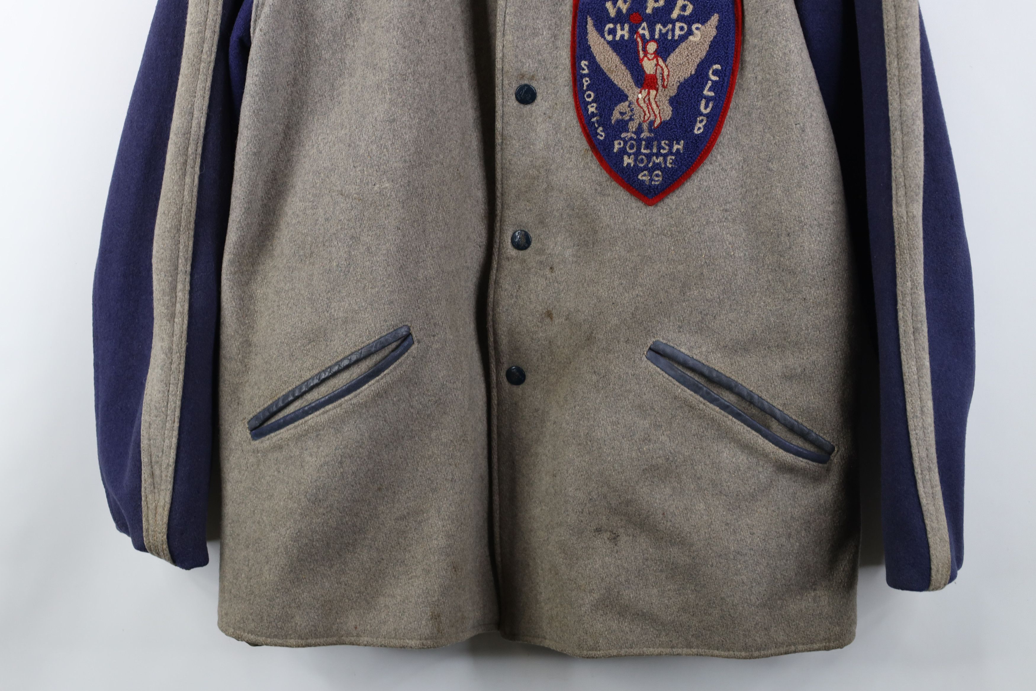 Vintage Vintage 40s 1949 Poland Basketball Champions Varsity Jacket Size US L / EU 52-54 / 3 - 3 Thumbnail