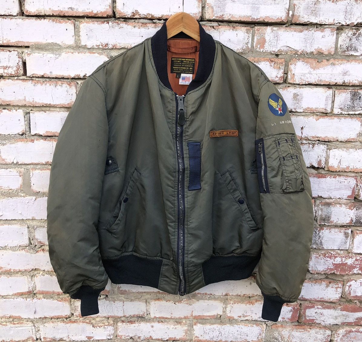 Avirex VTG Avirex Flyers Mans Intermediate Ma-1 Faded Bomber Jacket Size US L / EU 52-54 / 3 - 2 Thumbnail