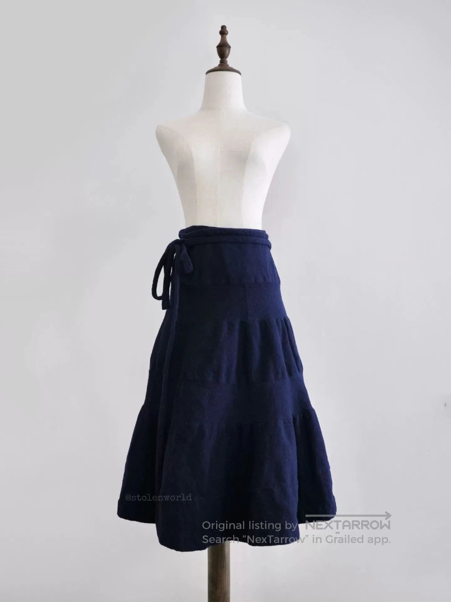 Comme des Garcons warm navy blue tiered cake skirt. Size 24" / US 00 / IT 34 - 7 Thumbnail