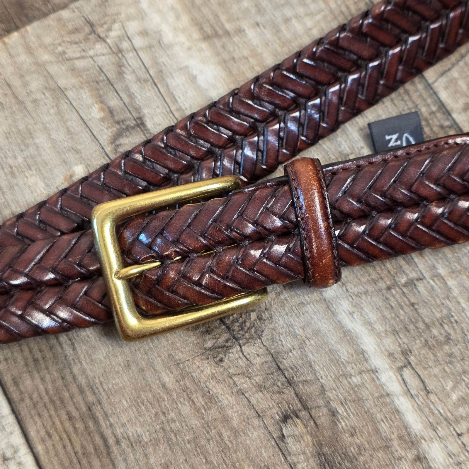 Brighton Brighton Belt Brown Woven Solid Brass Buckle Braided Size 38 Size 38 - 6 Thumbnail