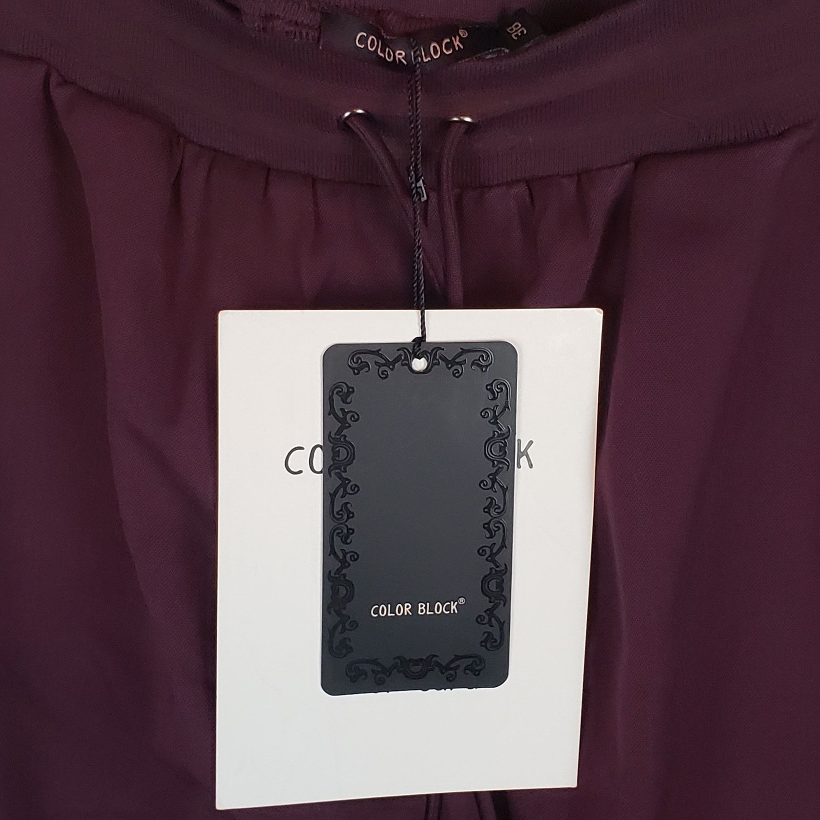 Other NWT Color Block Burgundy Purple Stretchy Lounge Pants 4 Size 27" / US 4 / IT 40 - 7 Thumbnail