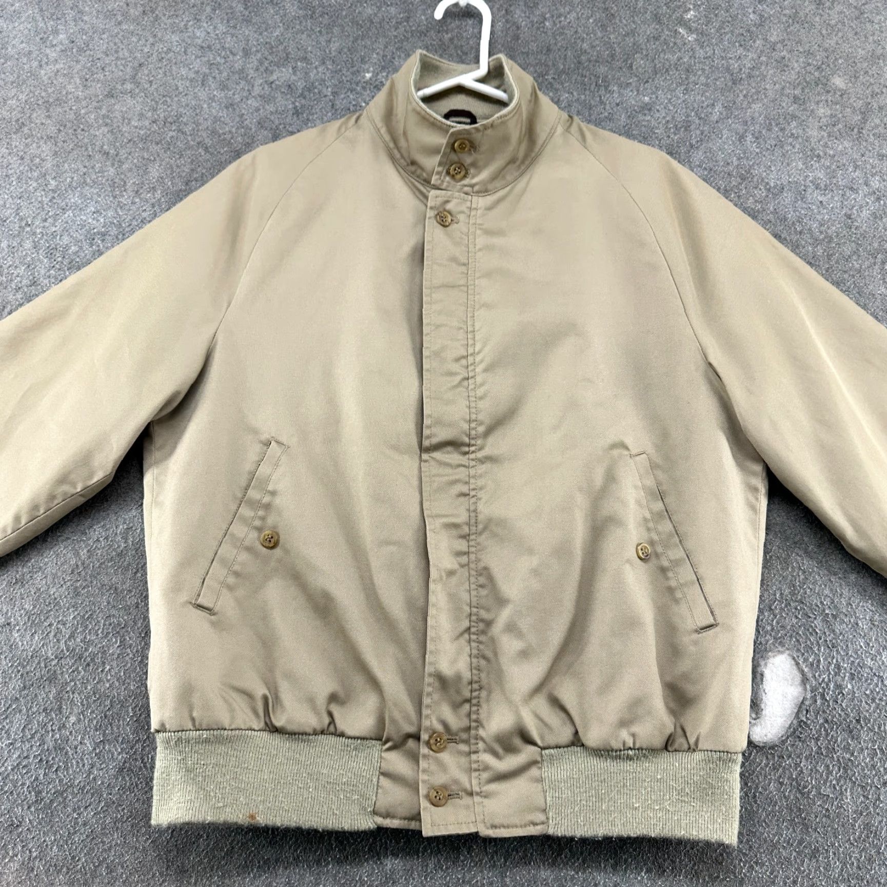 Ring Jacket VINTAGE Zero King Jacket Mens L 42 Beige Bomber Flannel Lined Button Talon 70s Size US XS / EU 42 / 0 - 4 Thumbnail