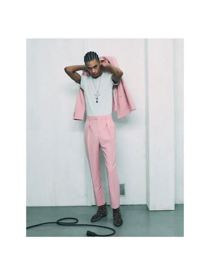 Saint Laurent Paris o1bcso1str1124 Fitted Single-Breasted Jacket in Pink Size US L / EU 52-54 / 3 - 2 Thumbnail
