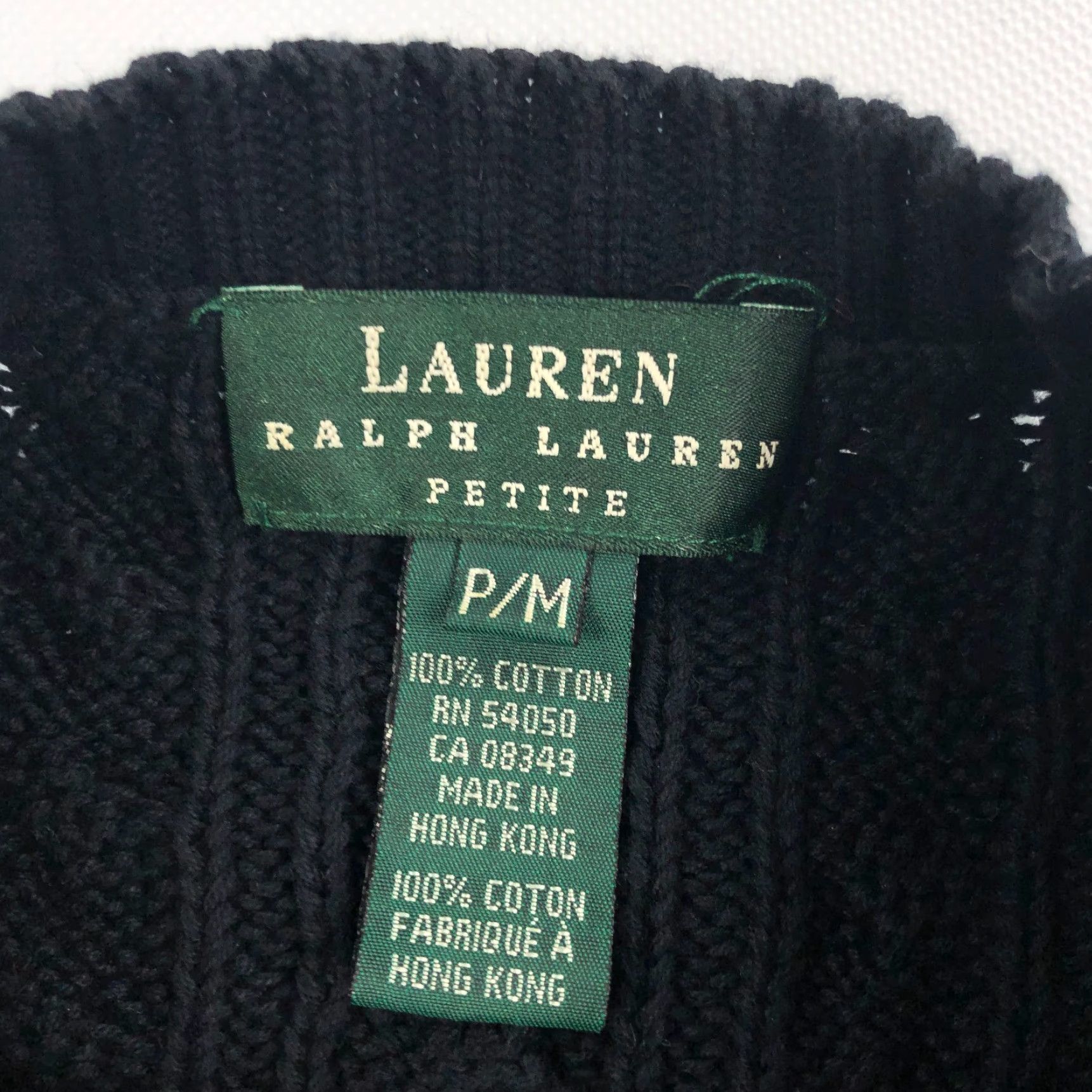 Ralph Lauren VINTAGE Ralph Lauren Sweater Womens Medium Petite Cable Knit Crest Preppy Size M / US 6-8 / IT 42-44 - 4 Thumbnail