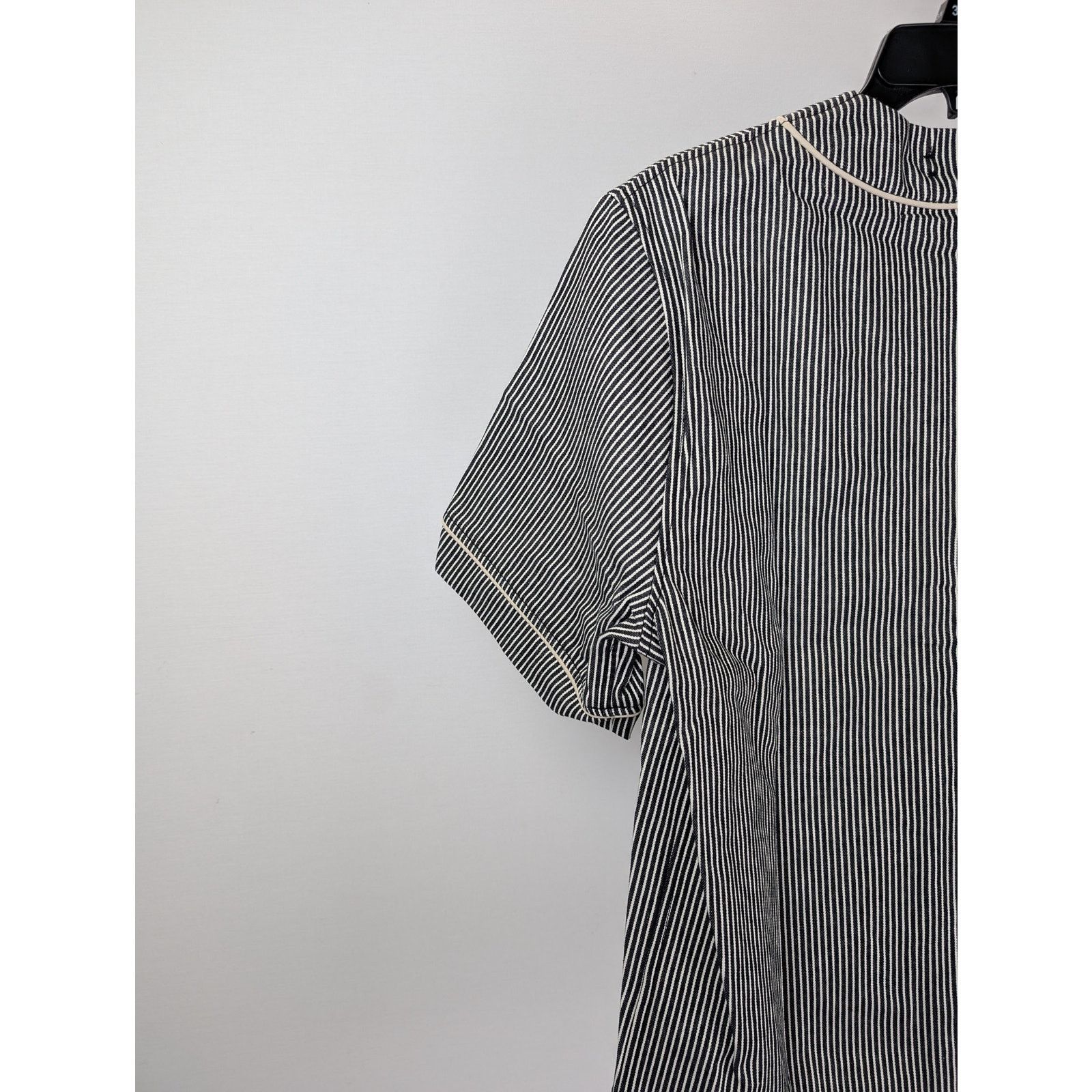 Amiri o1rshd1 Striped Denim Logo Shirt in Black/White Size US M / EU 48-50 / 2 - 11 Thumbnail