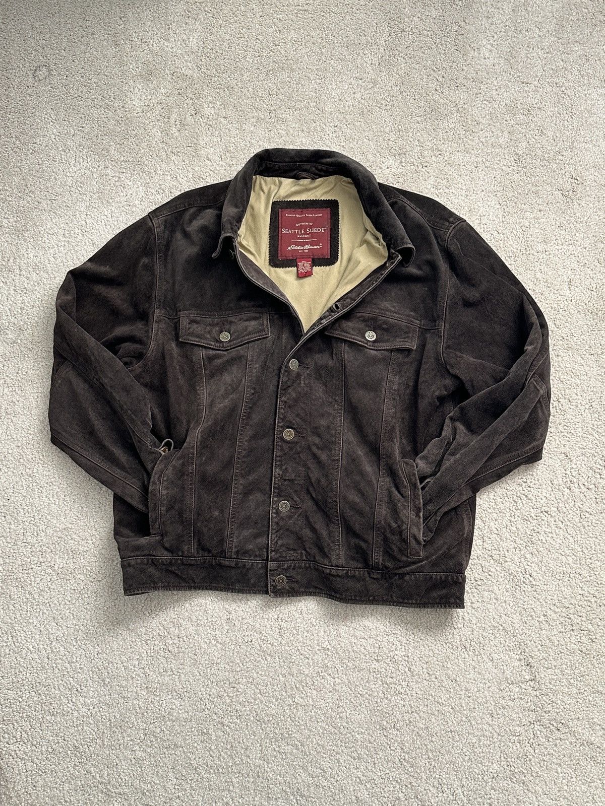 Vintage Eddie Bauer Suede Leather selling Coat