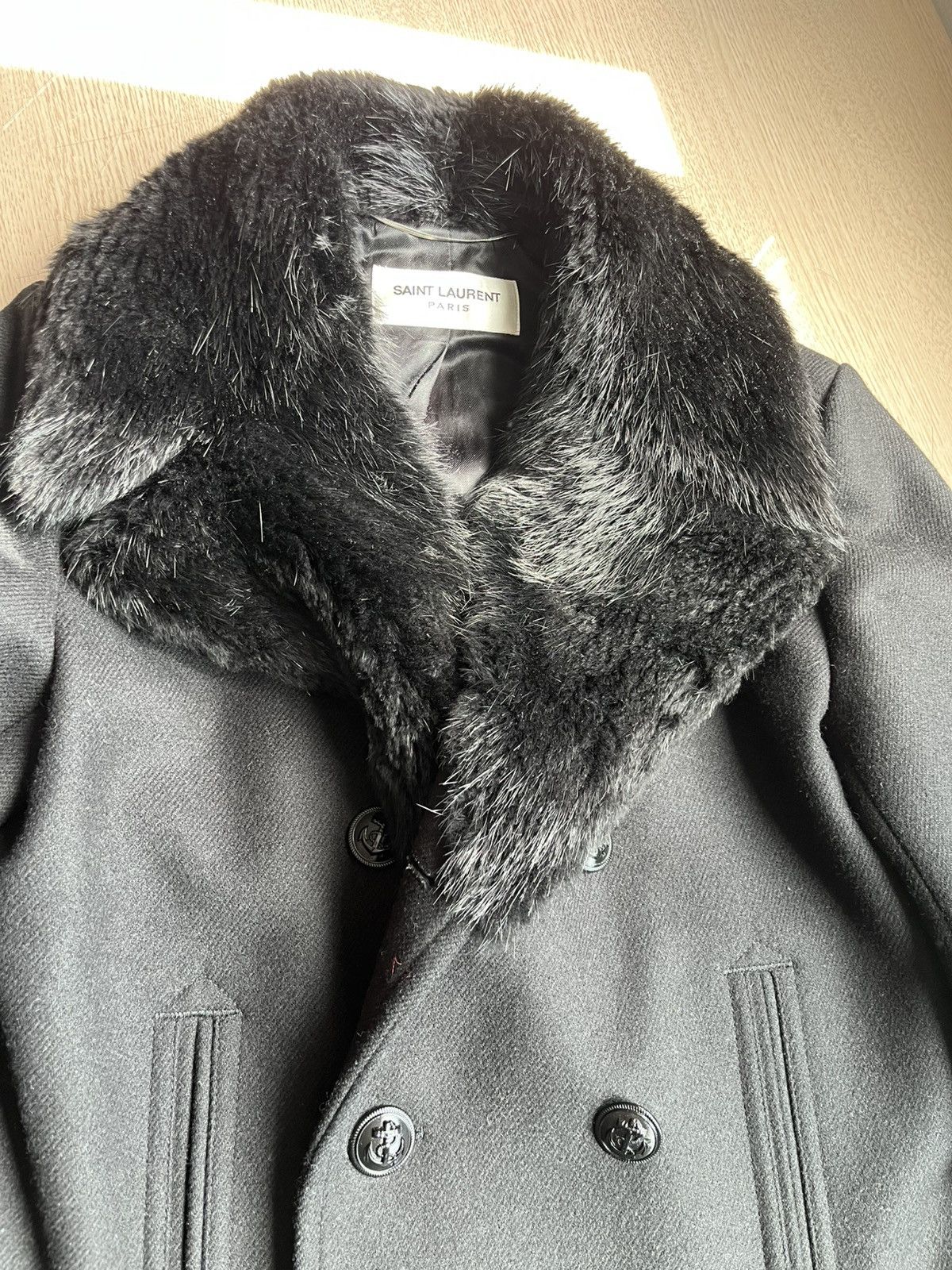 Saint Laurent Paris 46 Saint Laurent Nutria real fur collar wool peacoat jacket Size US S / EU 44-46 / 1 - 5 Thumbnail