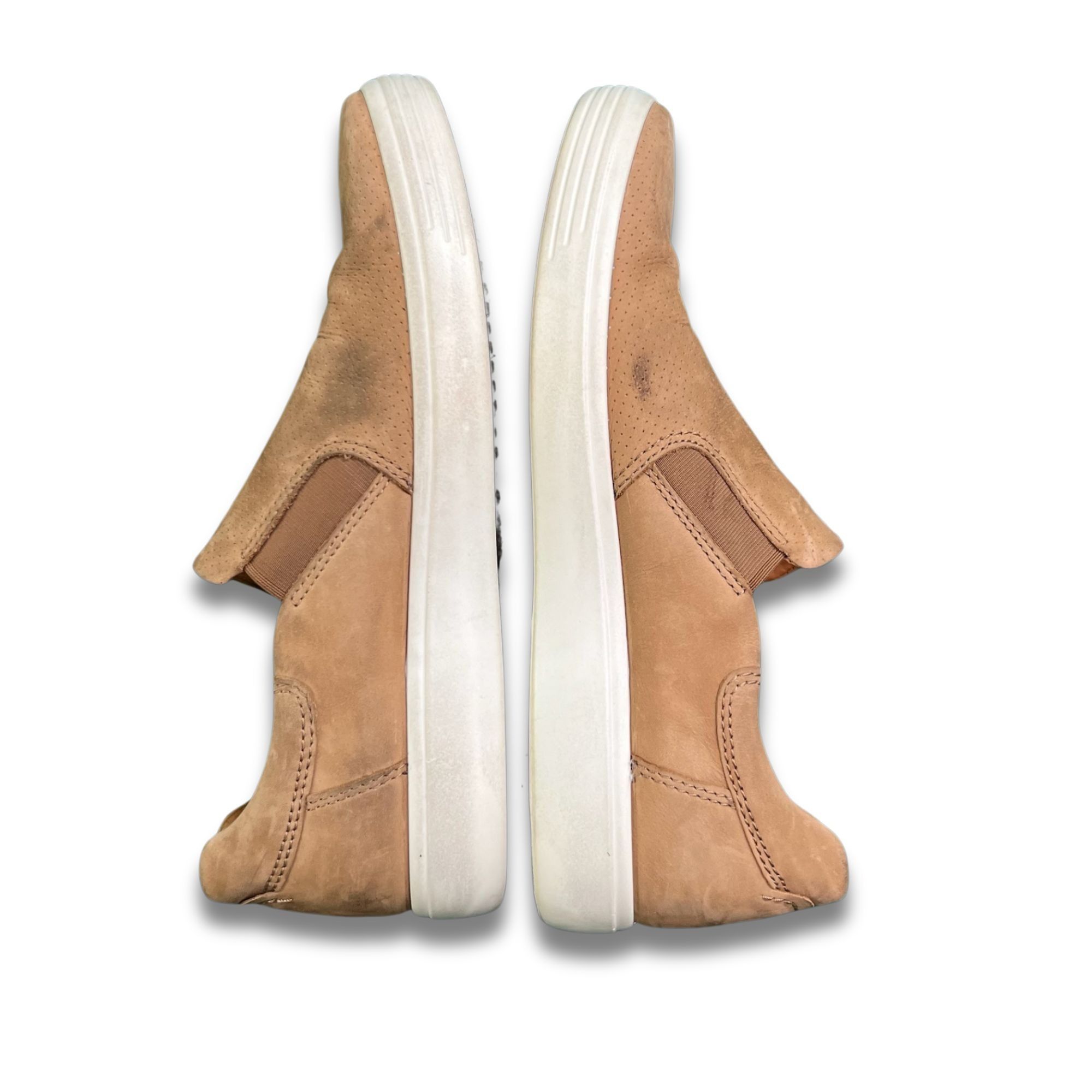 Ecco ECCO Mens Soft 7 Slip-On Leather Sneakers Beige & White Size Size US 9 / EU 42 - 3 Thumbnail